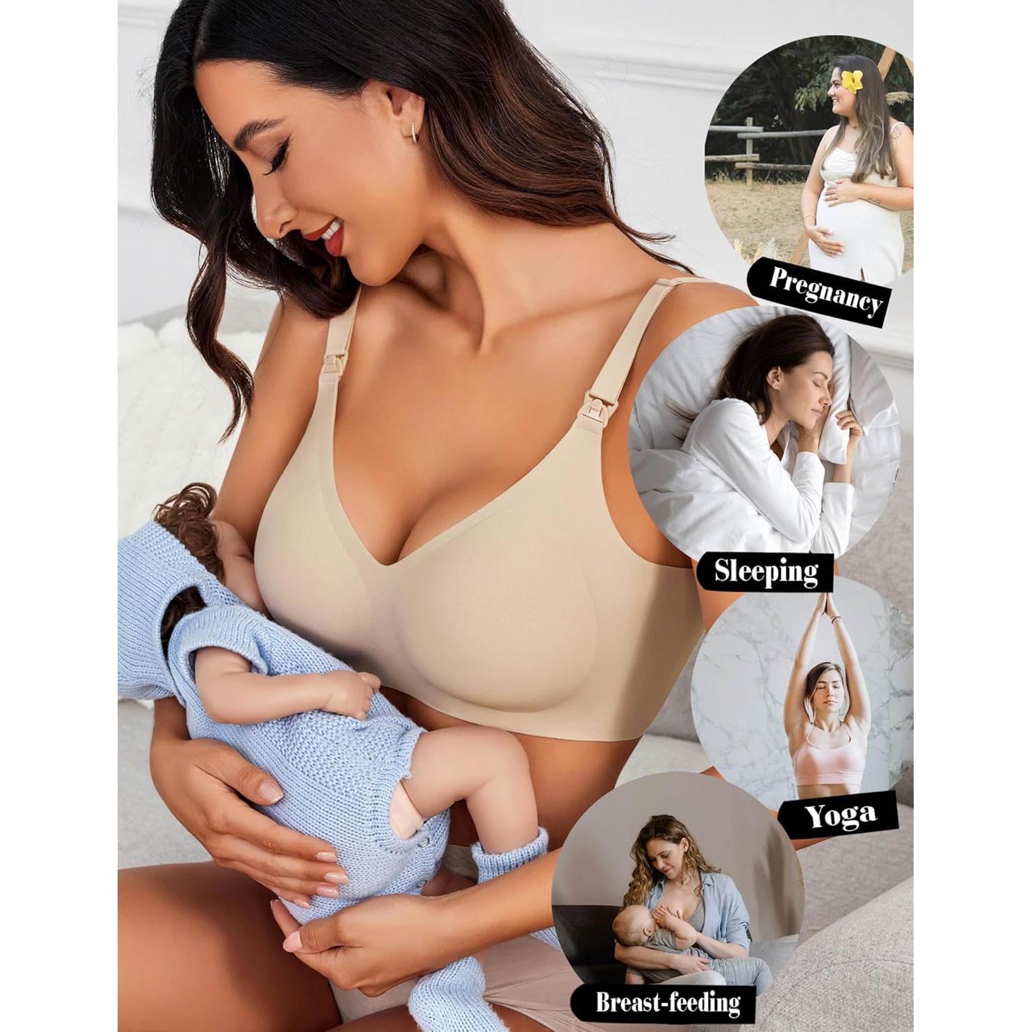 Sujetador de Lactancia Avidlove Sin Costuras Grande Caqui