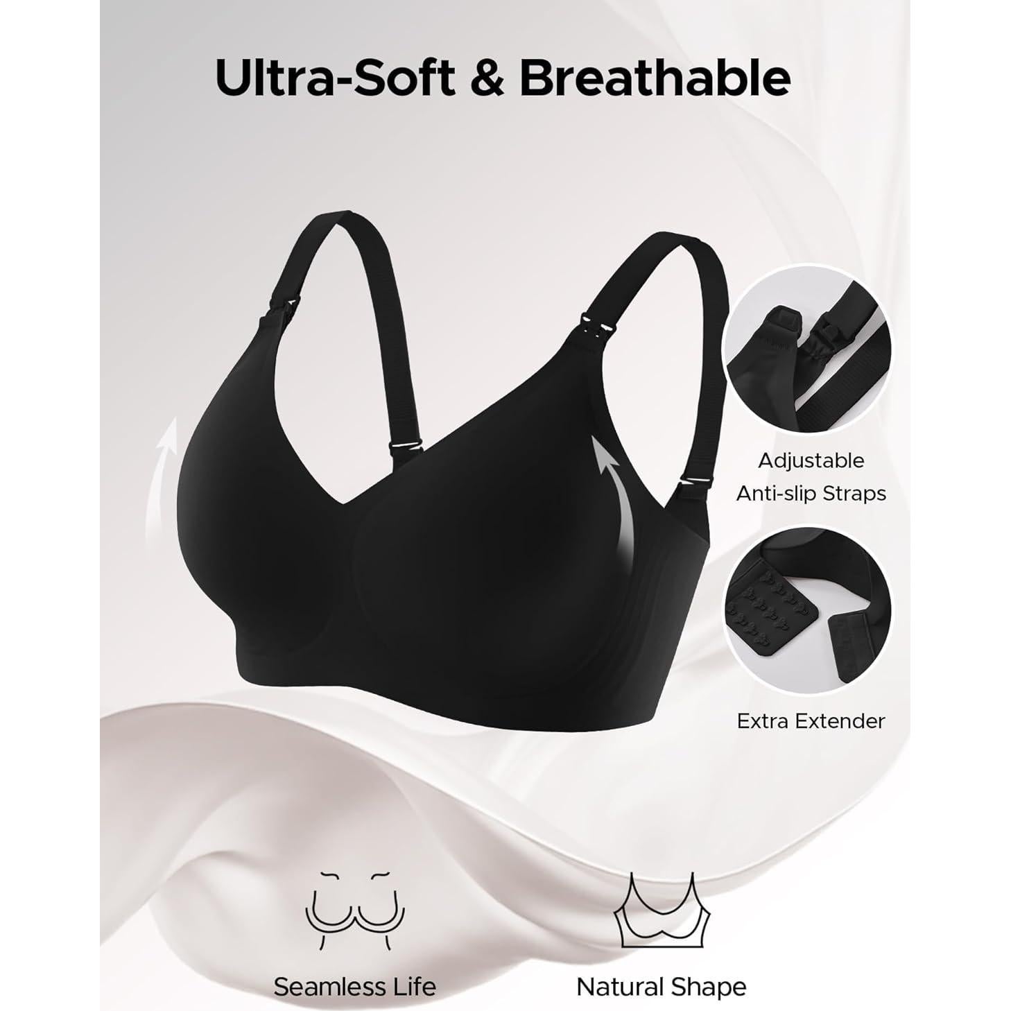 Sostén de Lactancia Sin Costuras Innersy Negro Mediano