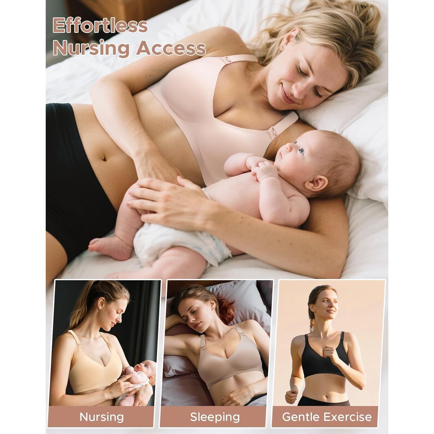 Sostén de Lactancia Sin Costuras Innersy Negro Mediano