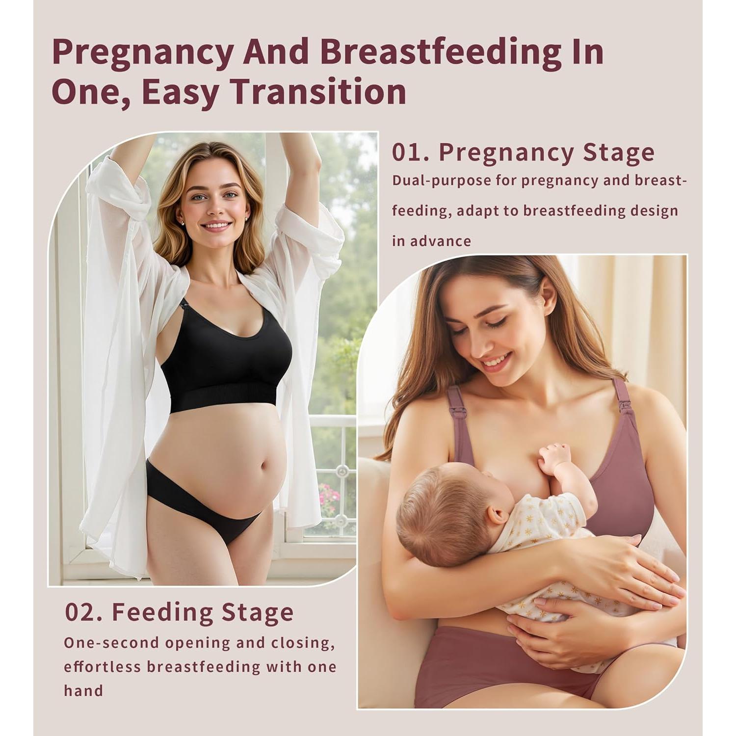 Pack 3 Sujetadores de Lactancia Sin Costuras para Mujeres