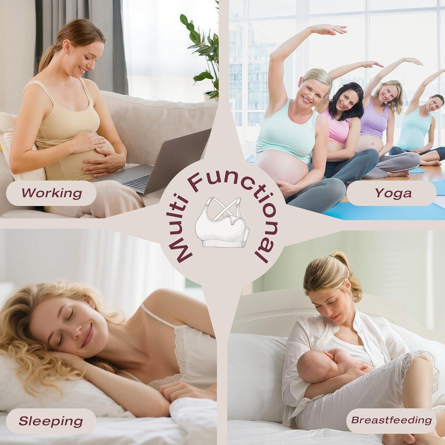 Pack 3 Sujetadores de Lactancia Sin Costuras para Mujeres