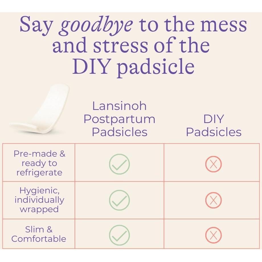 Compresas Frías Postparto Lansinoh - 12 Padsicles con Aloe Vera