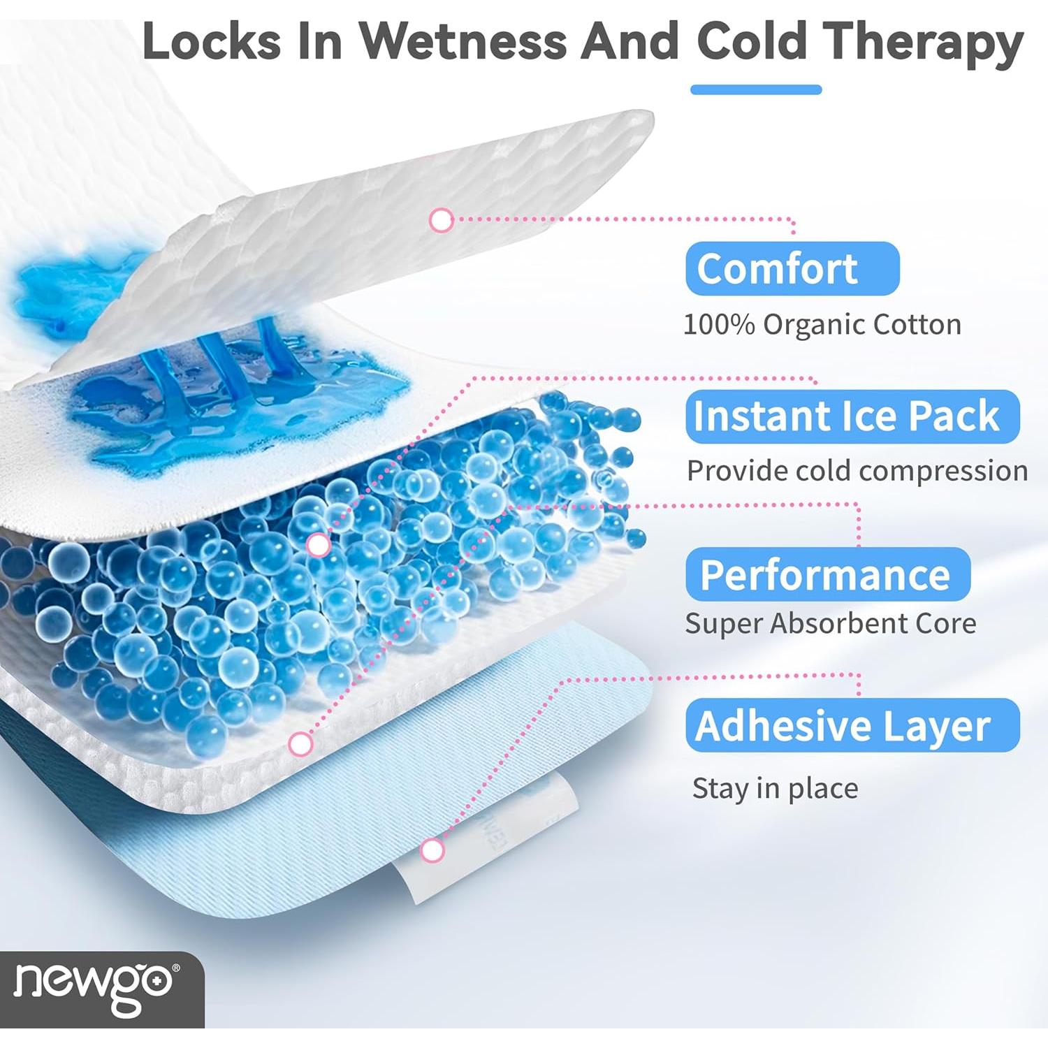 Paquetes Fríos Desechables NEWGO Postparto 12 Pcs Alivio Dolor