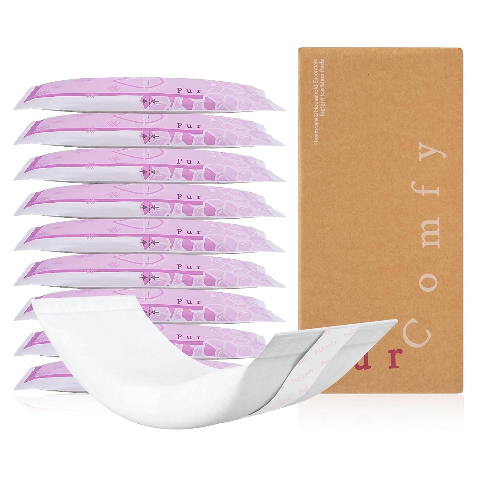 Compresas Postparto 2-en-1 PurComfy - 10 Unidades Alivio Dolor