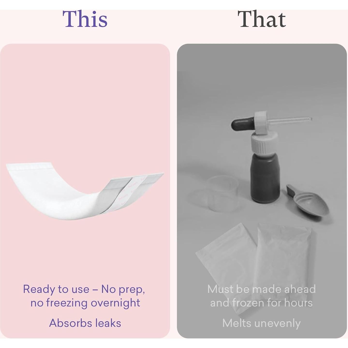 Compresas Postparto 2-en-1 PurComfy - 10 Unidades Alivio Dolor