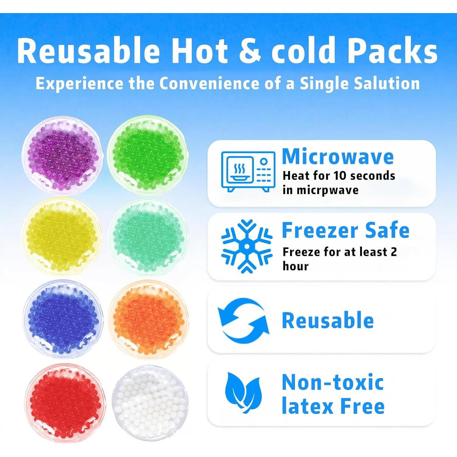 Paquete de Hielo Boo Boo para Niños - Gel Reutilizable 8 Piezas