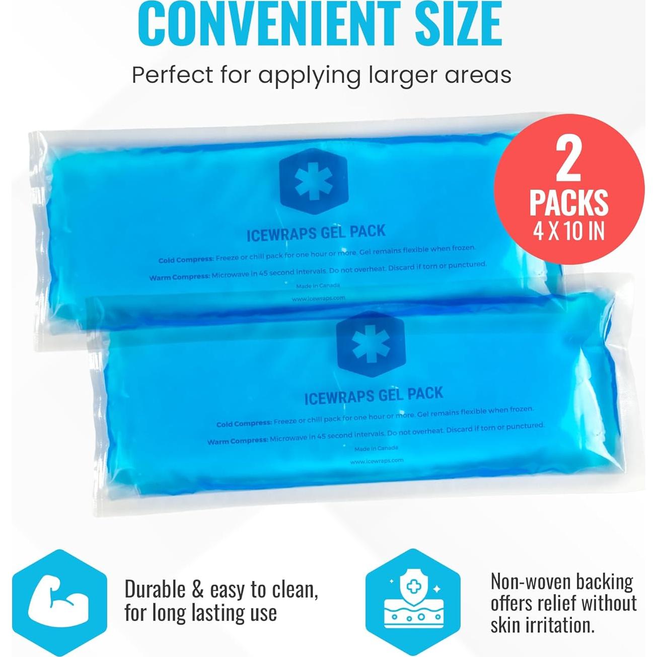 Paquete de Hielo Perineal Reutilizable IceWraps 10x25cm Azul - 2 Unidades