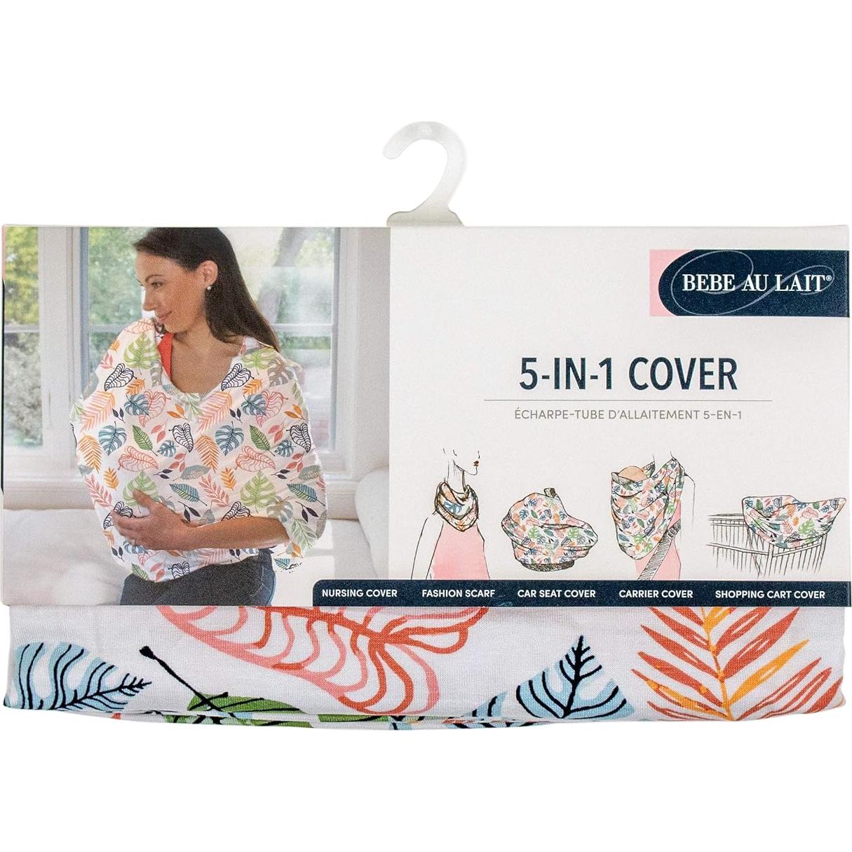 Cubierta Multiuso 5-en-1 Bebe au Lait Tropicana - Lactancia, Chal, Bufanda