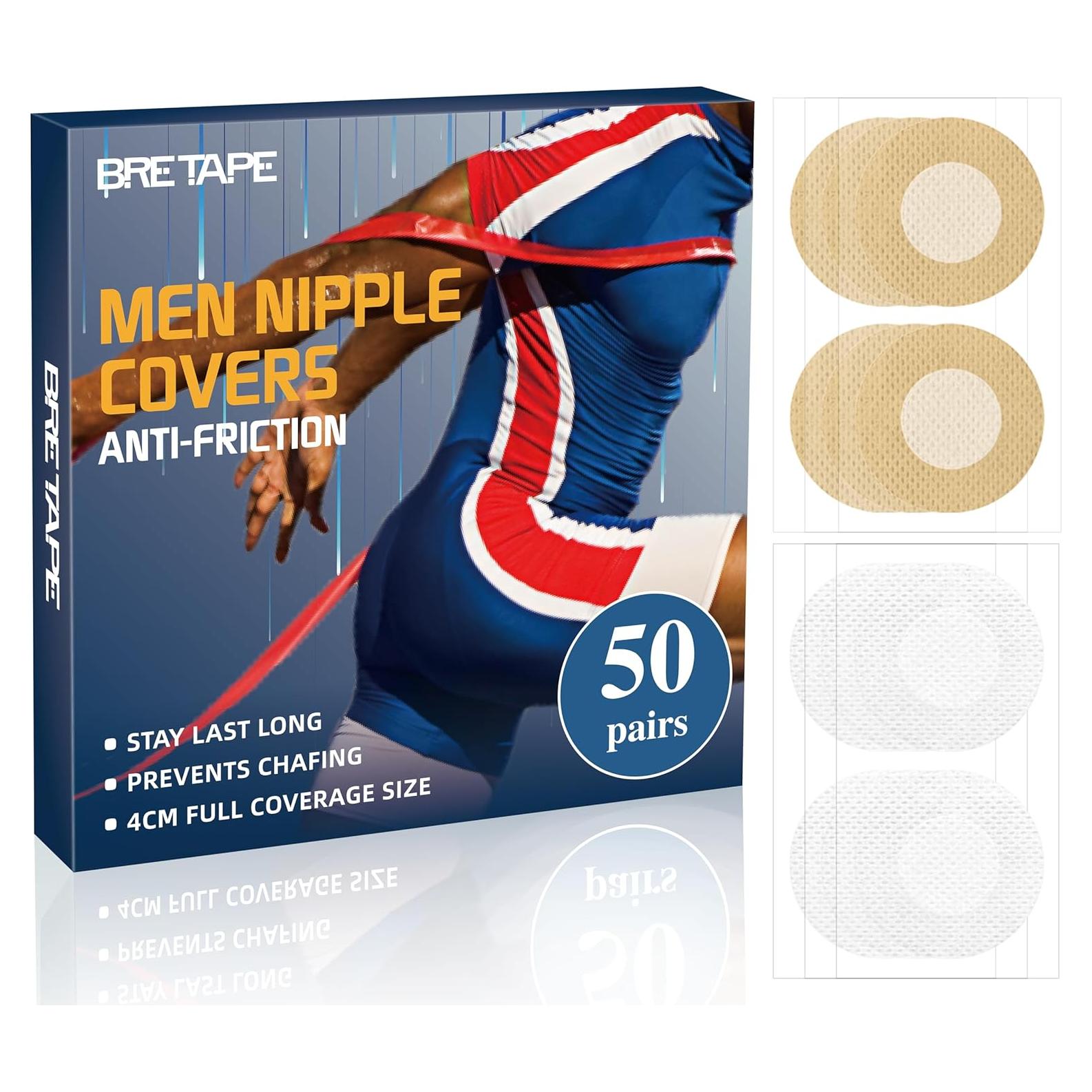 Cubiertas de Pezón para Hombres Bretape 100 Pcs Anti-Rozaduras