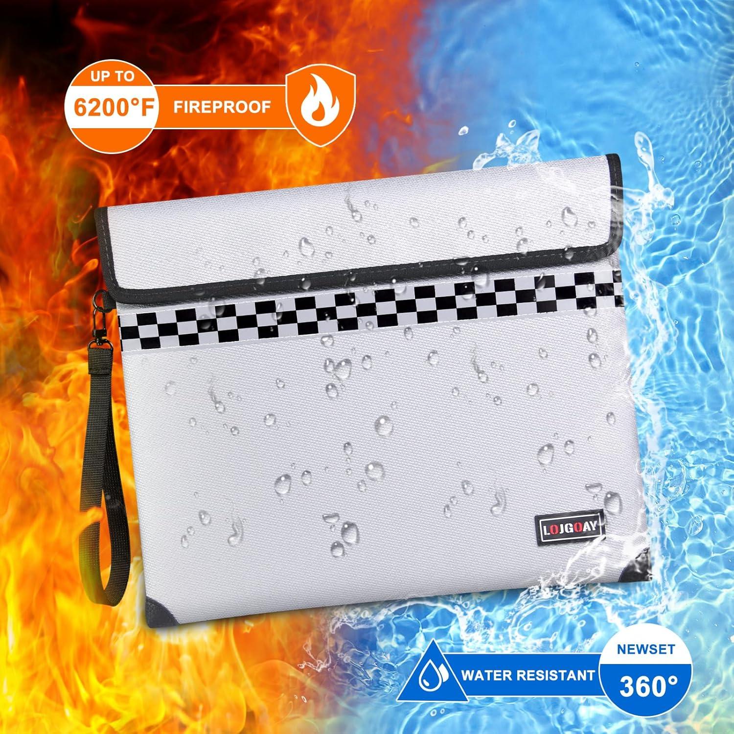 Bolsa a Prueba de Fuego LOJGOAY 33x28 cm Resistente al Agua