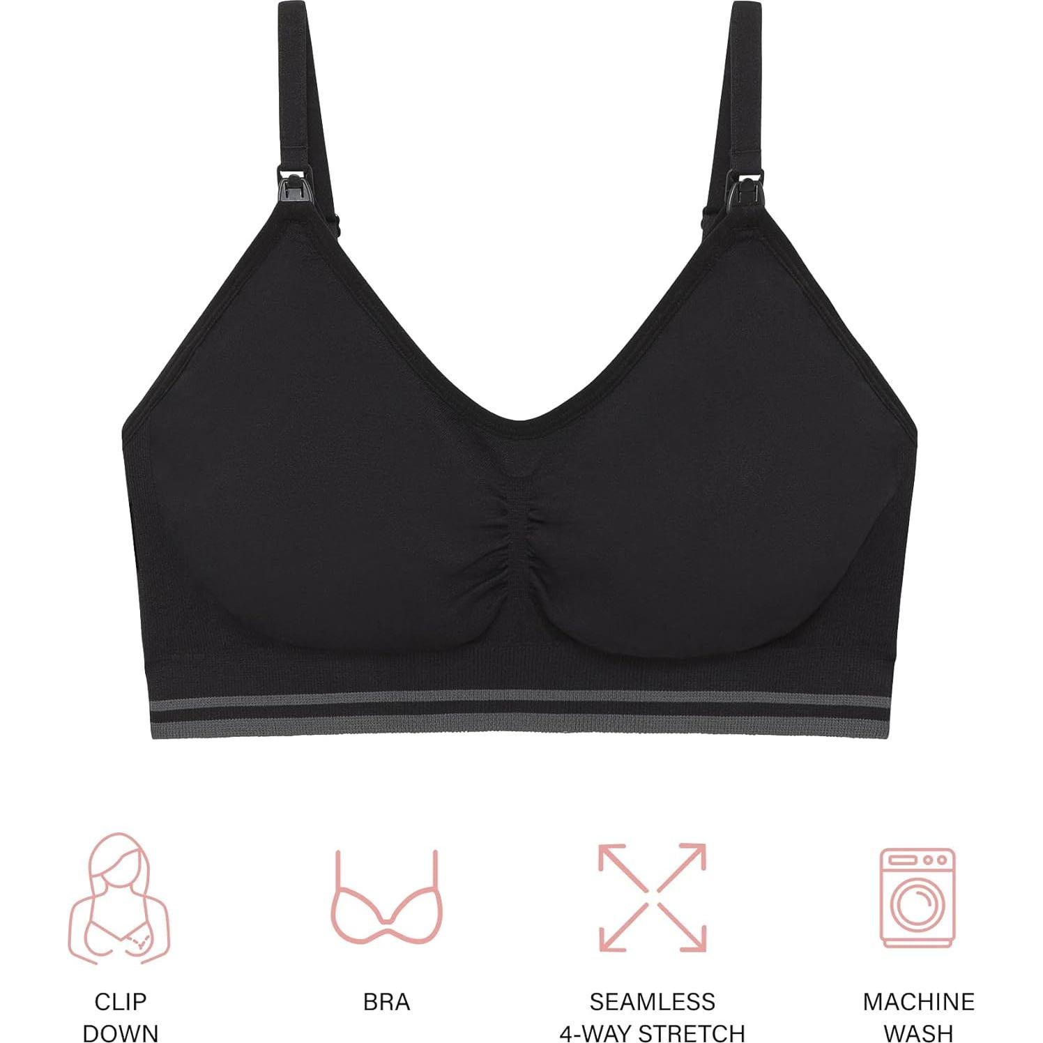 Sostenedor de Lactancia Sin Costuras Motherhood Maternity XX-Large Negro