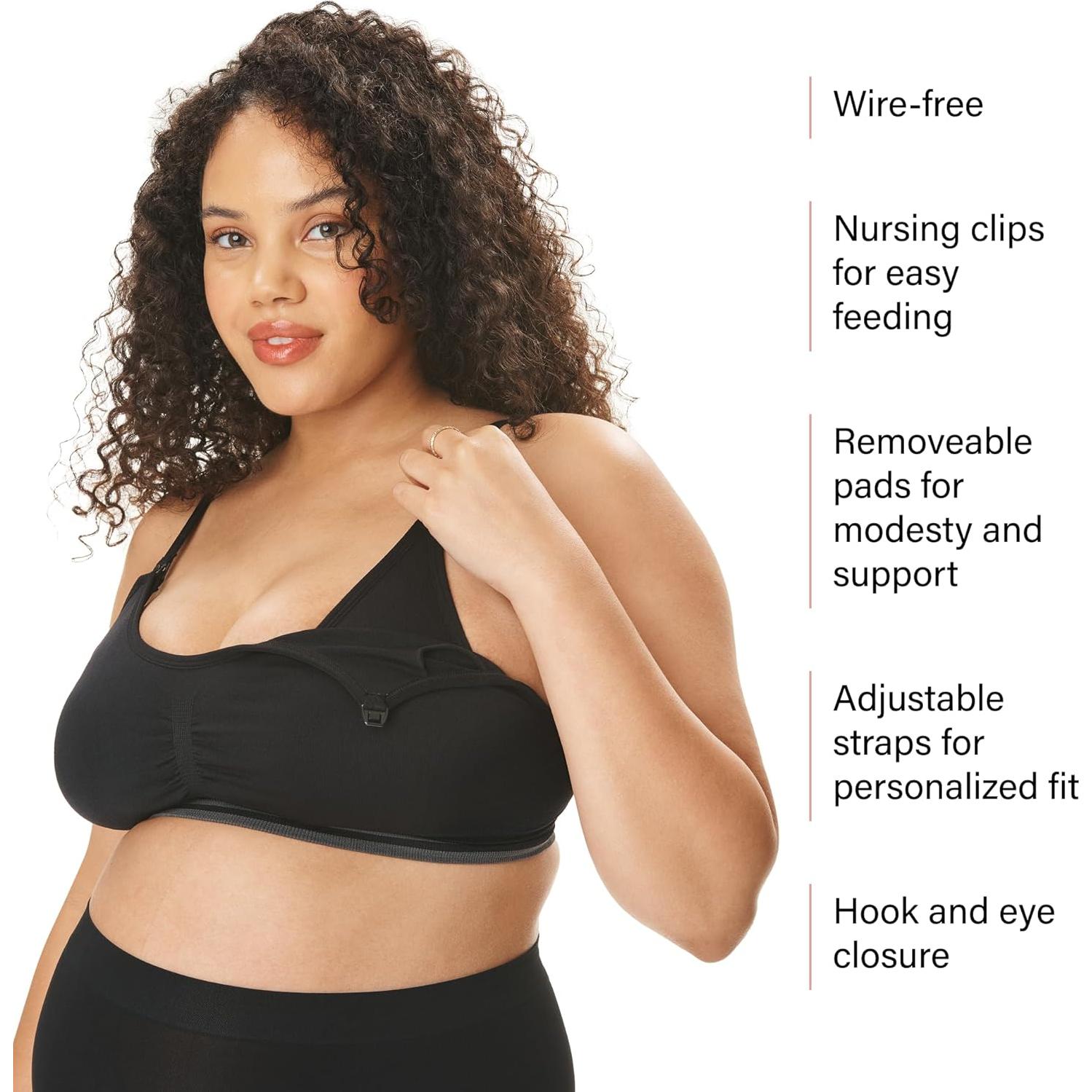 Sostenedor de Lactancia Sin Costuras Motherhood Maternity XX-Large Negro