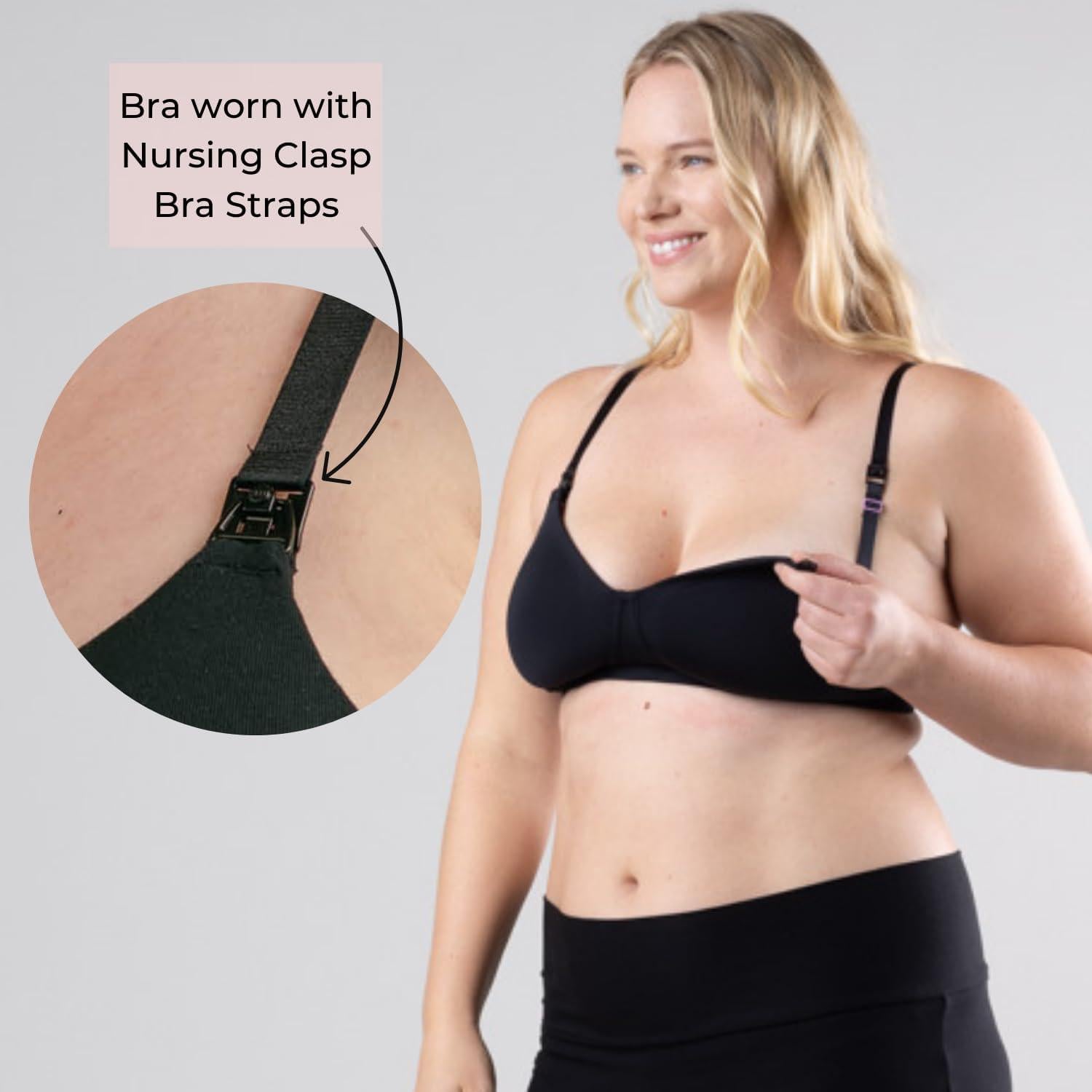 Sostén de Maternidad y Lactancia Simple Wishes 34F - 2 Pzs Negro/Rosa