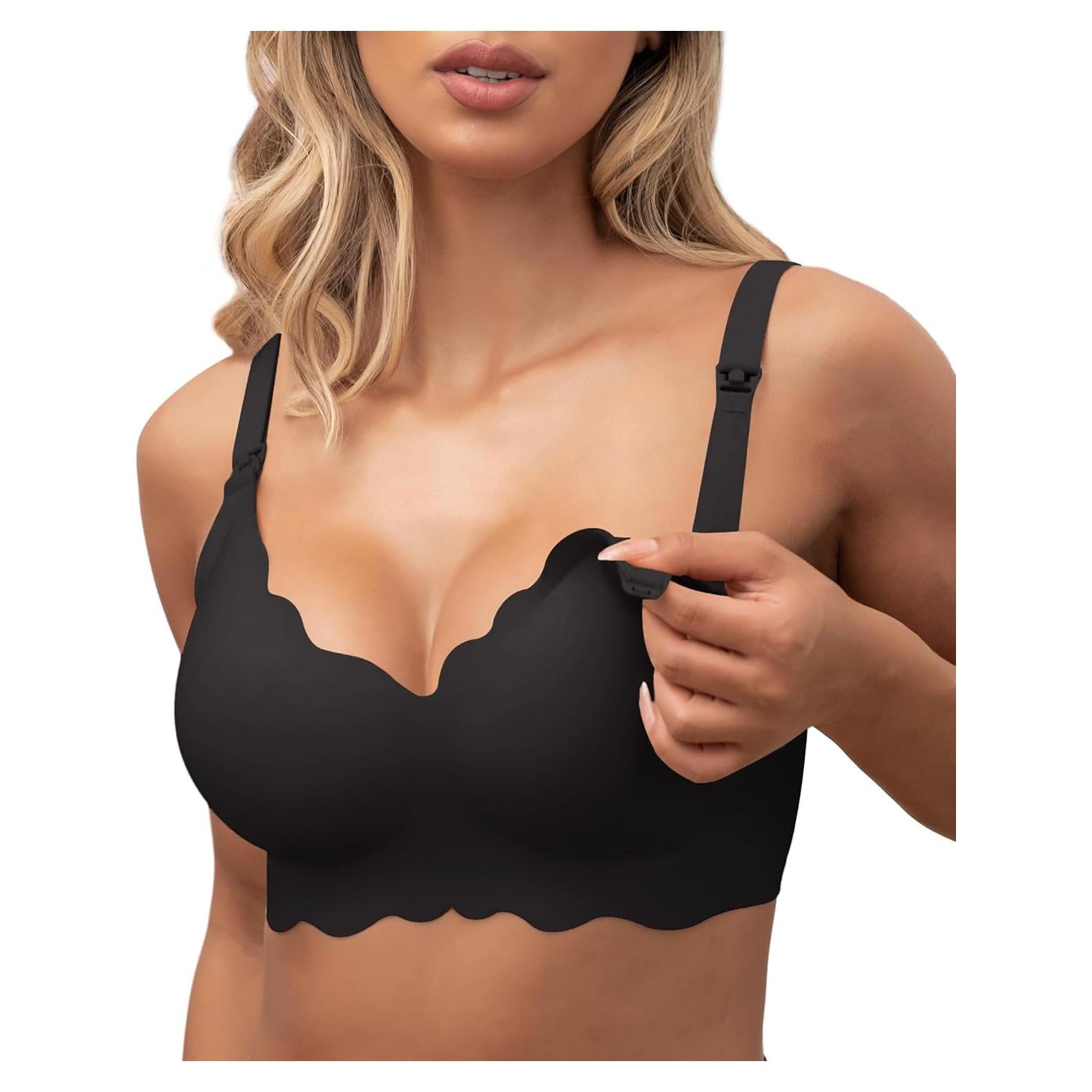Sostén de Lactancia Sin Costuras Bralette Maternidad Negro XX-Large
