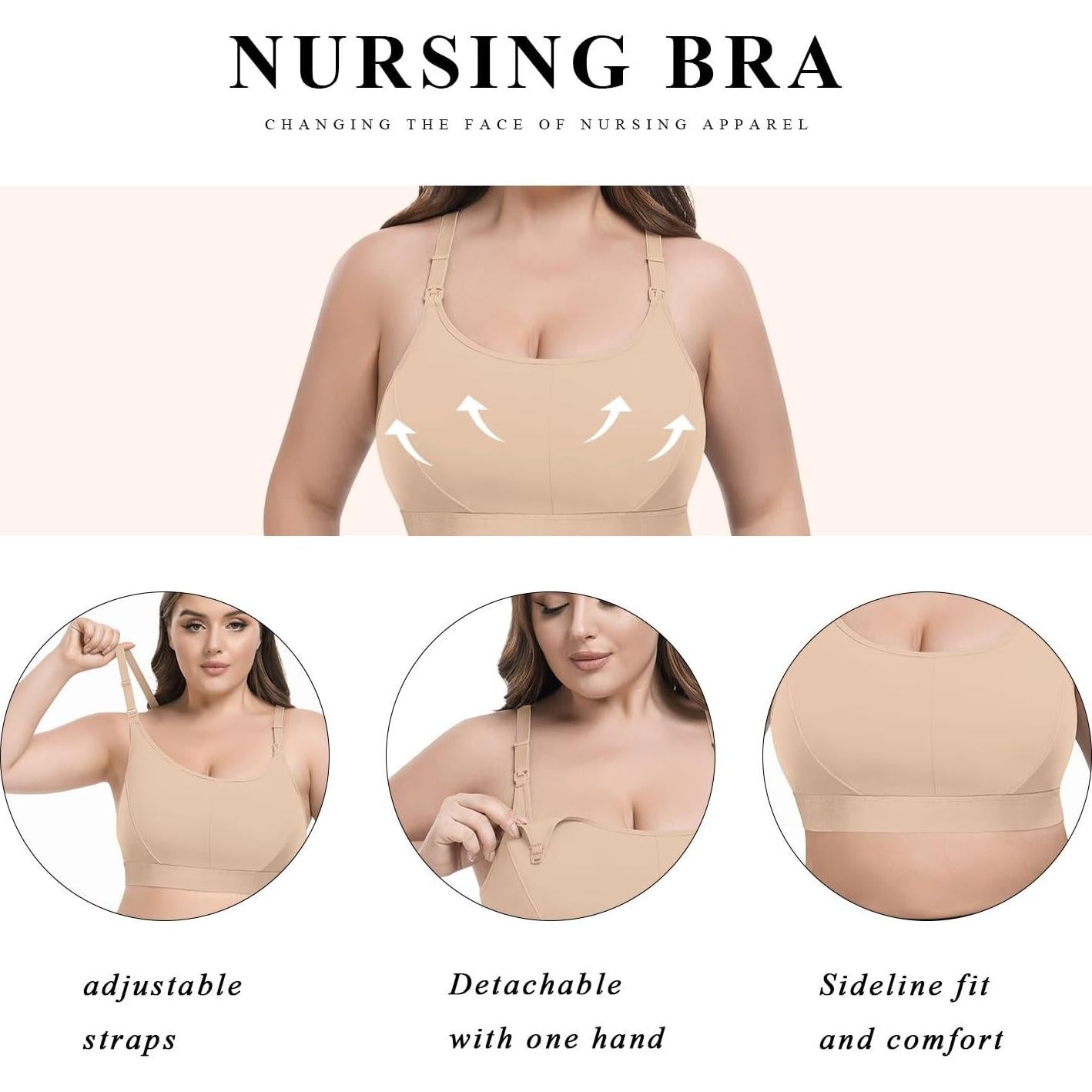 Sostenes de Maternidad Bralette Ajustable 3 Piezas S-4XL