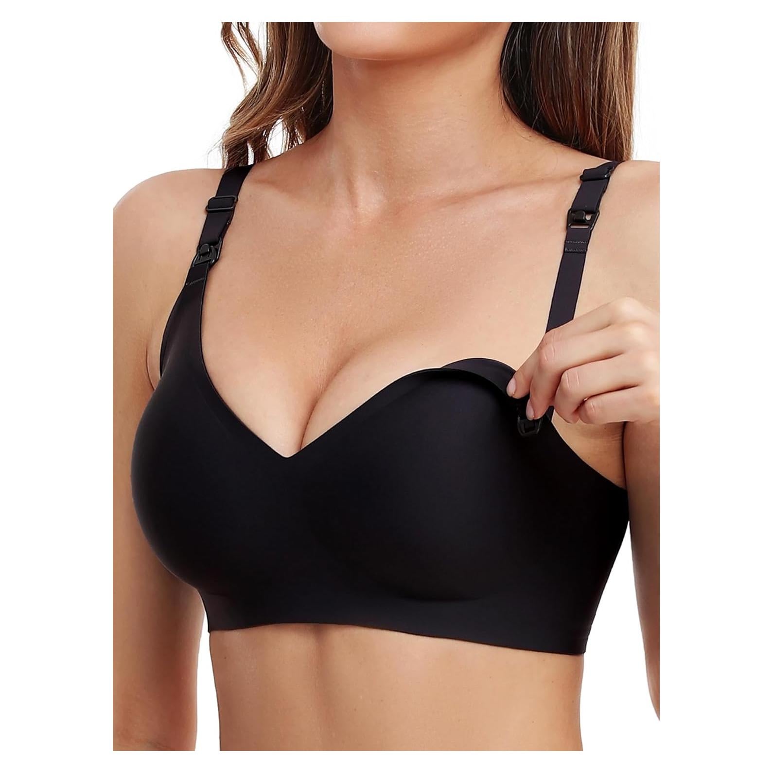 Sostén de Lactancia Vinfact Sin Costuras Negro Grande