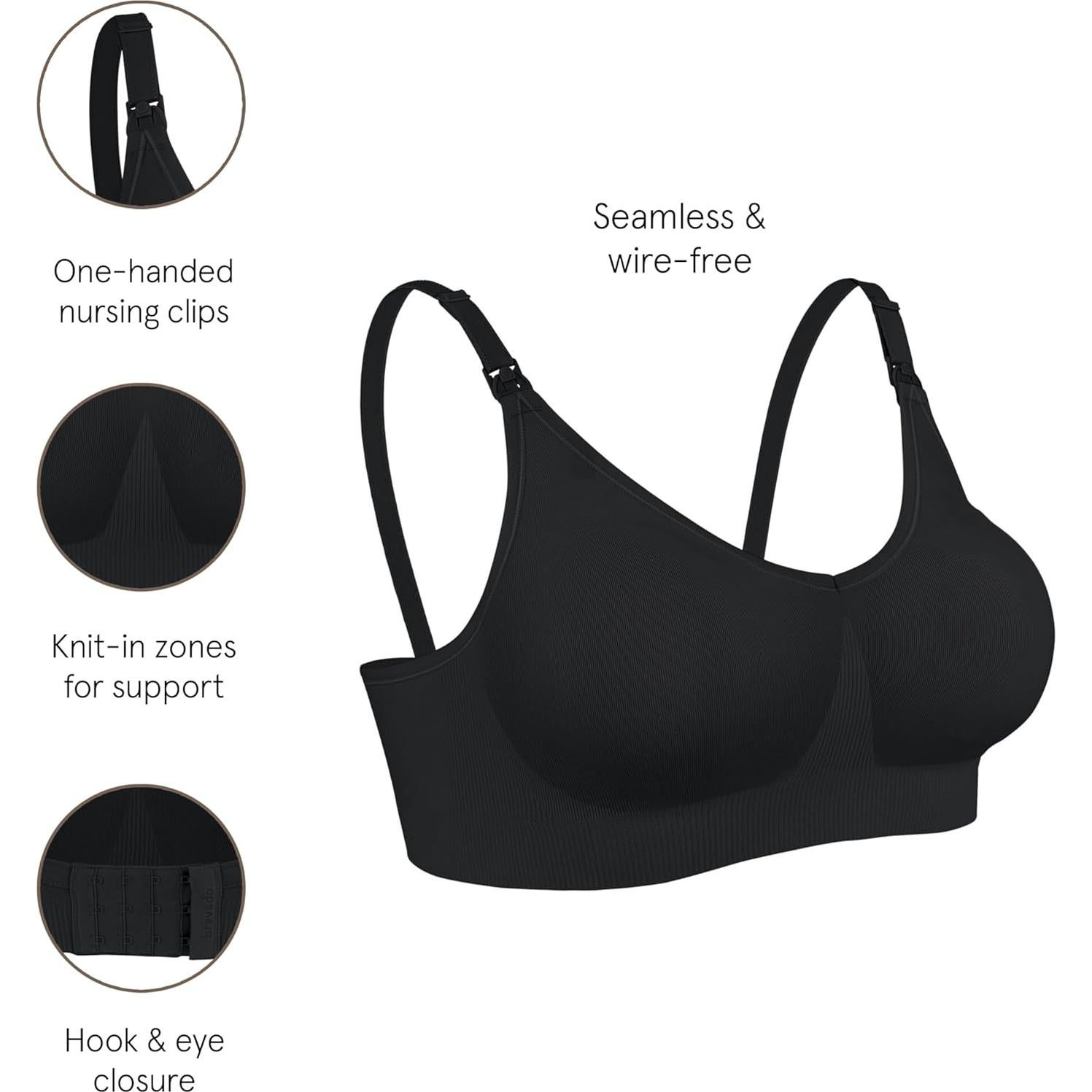 Sosten de Lactancia Bravado Designs Body Silk Grande Plus Negro