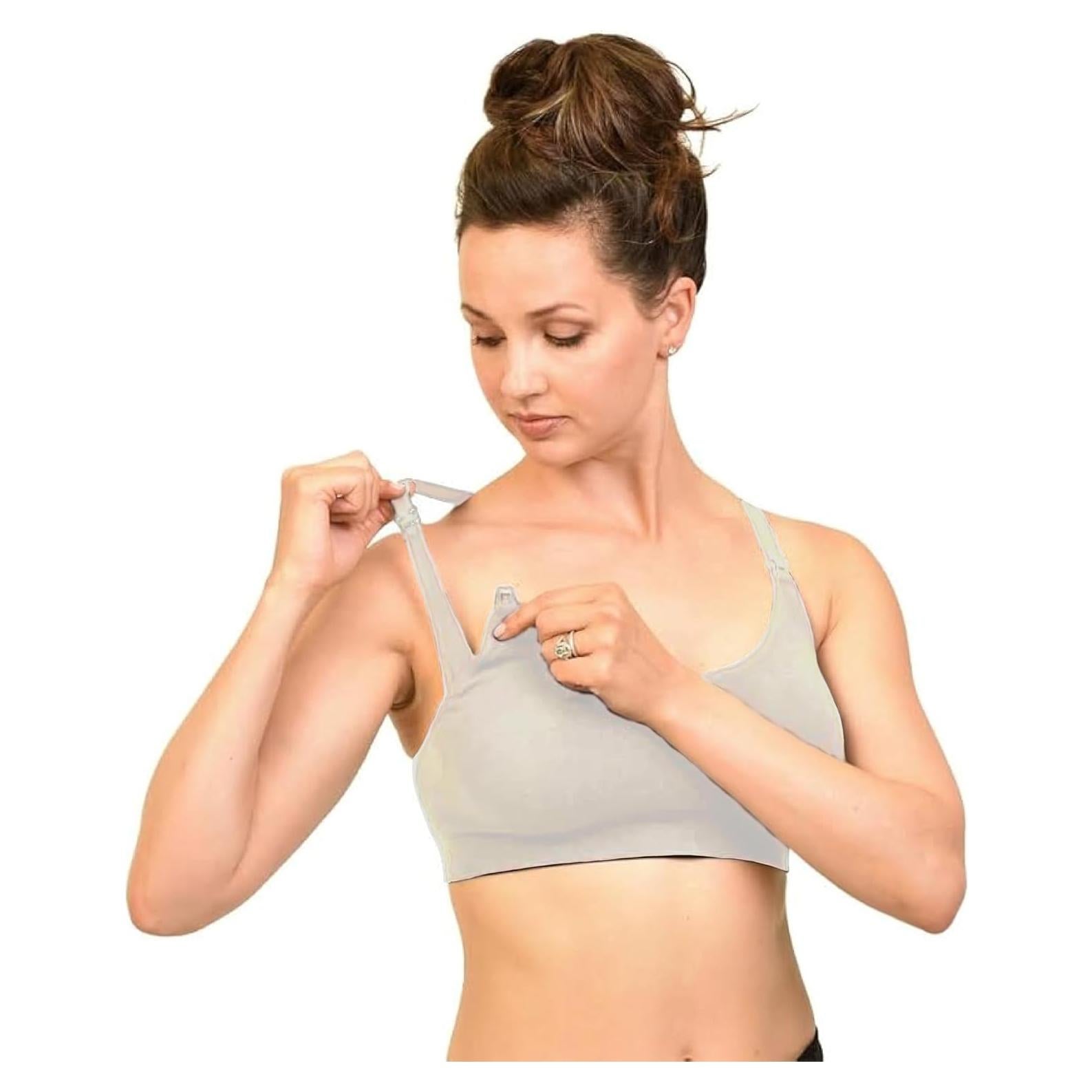 Sostén de Lactancia Bamboobies Grande Gris Sin Aros