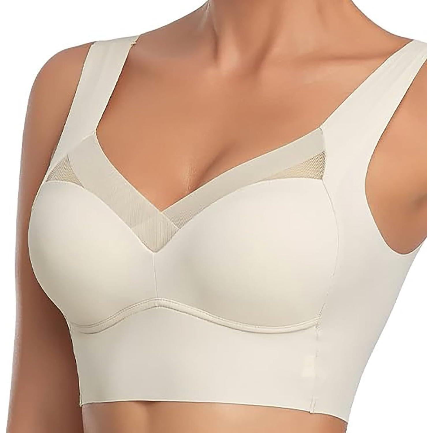 Wireless Support Bras for Older Women Lift No Underwire Full Coverage Push Up Bra Comfortable Everyday Brassiere Bras