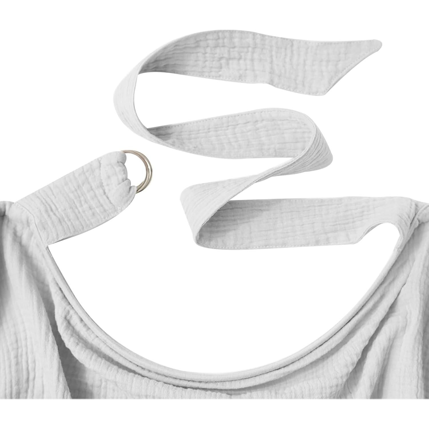 Cubierta de Lactancia Algodón Gris Blanco - Multiusos y Transpirable