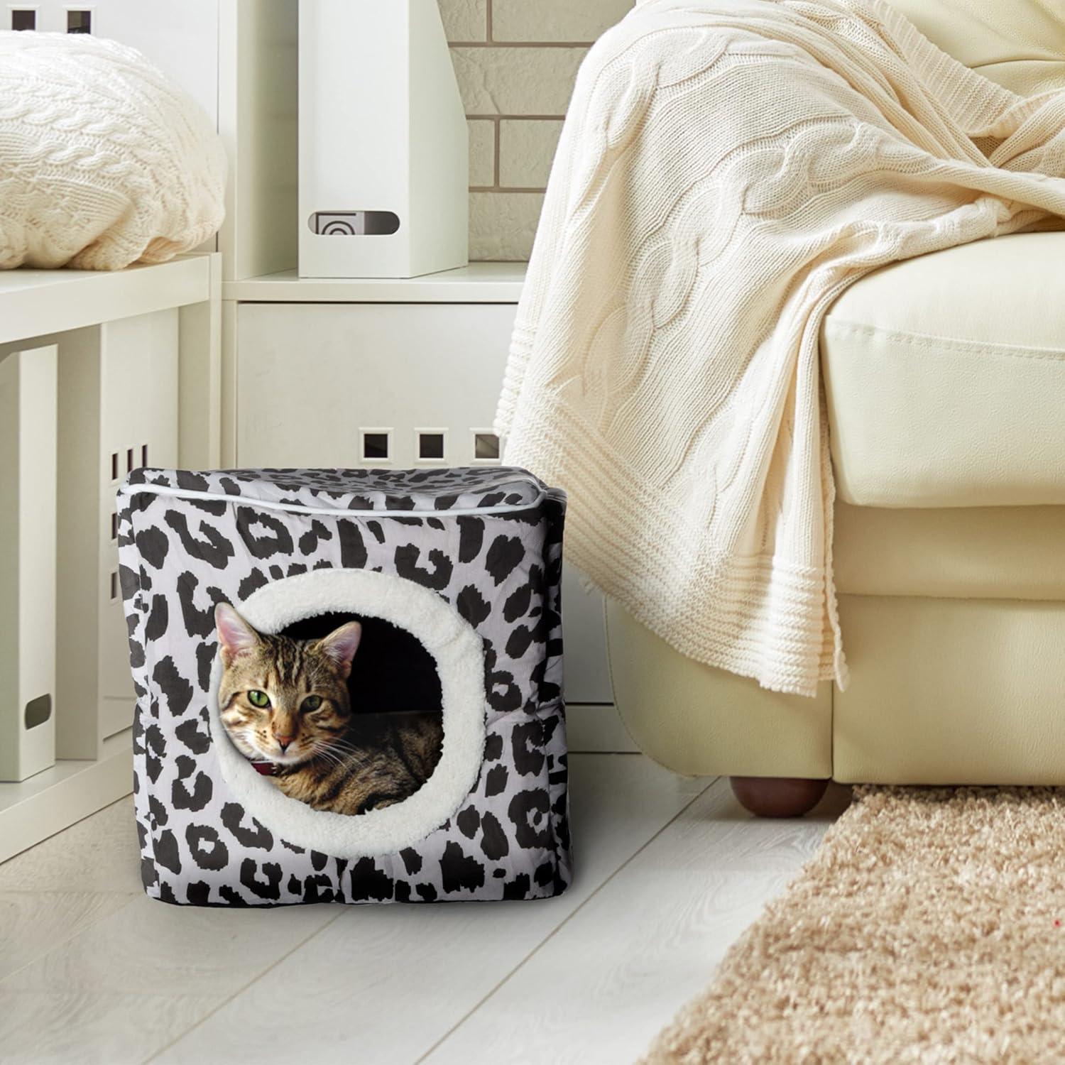 Casa para Gatos PETMAKER - Cama Interior con Cojín Removible