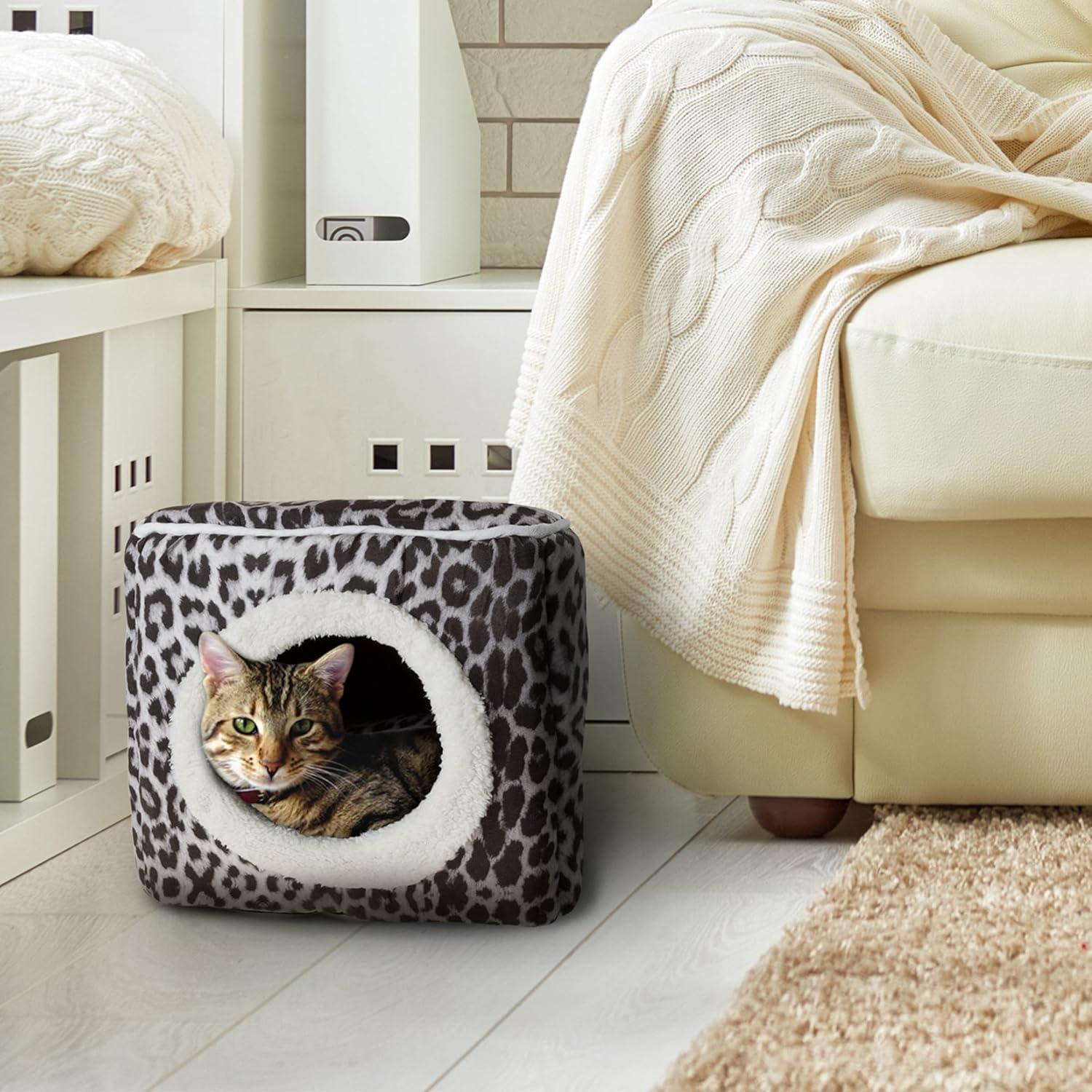 Casa para Gatos PETMAKER - Cama Interior con Cojín Removible