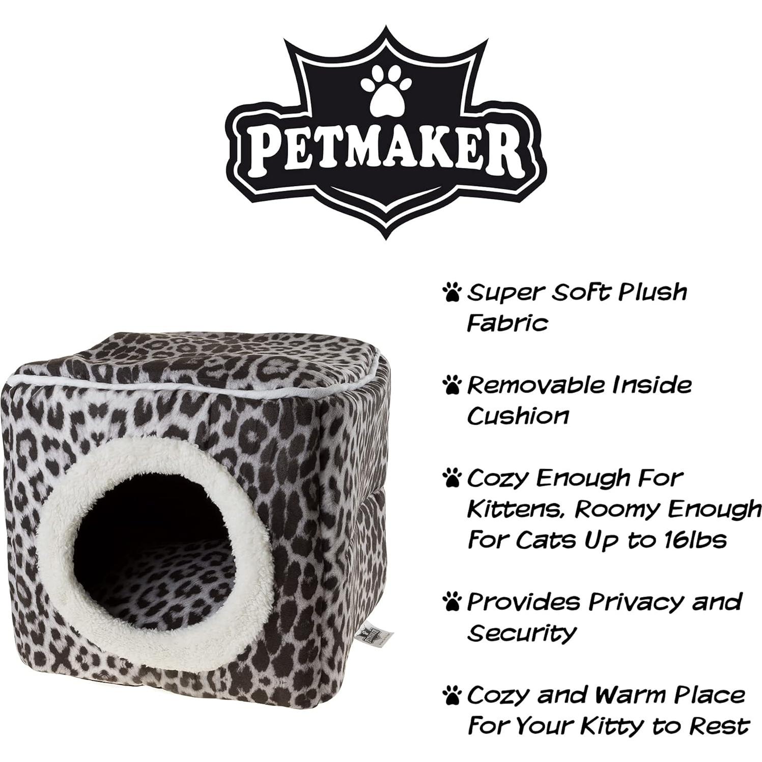 Casa para Gatos PETMAKER - Cama Interior con Cojín Removible