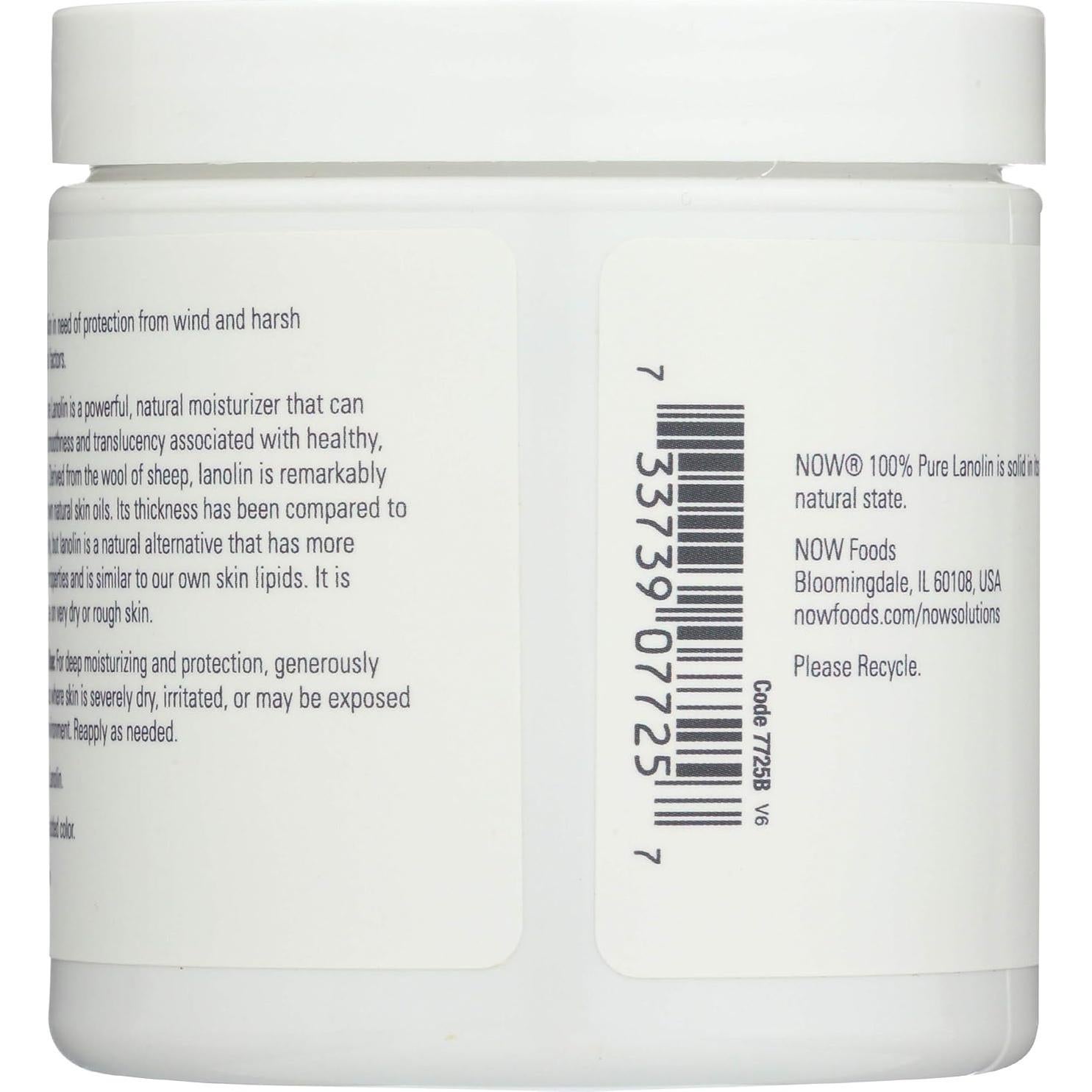 Crema Hidratante Pura Lanolina NOW Foods 198 ml - 100% Natural