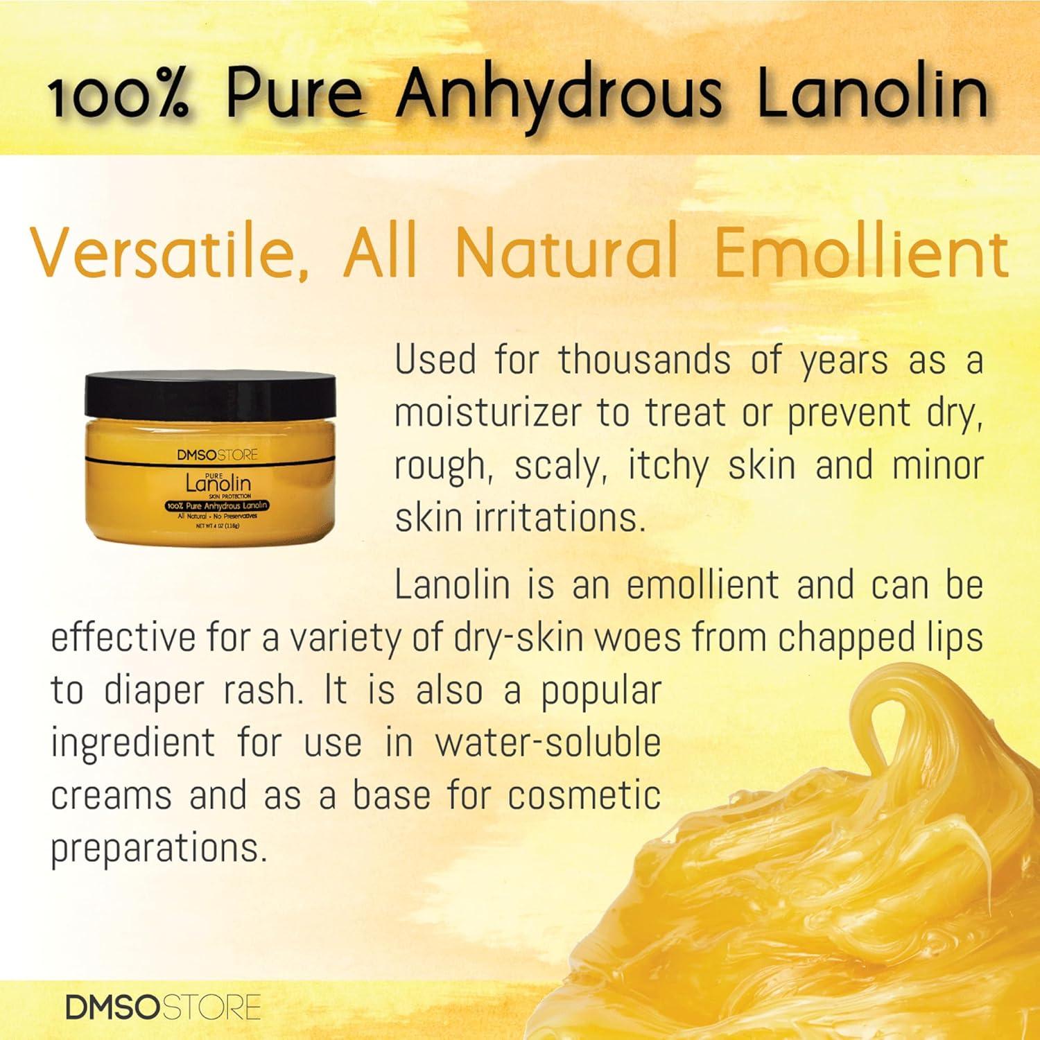 Lanolina 227 g Pura Sin Refinar DMSOStore - Hidratante Emoliente