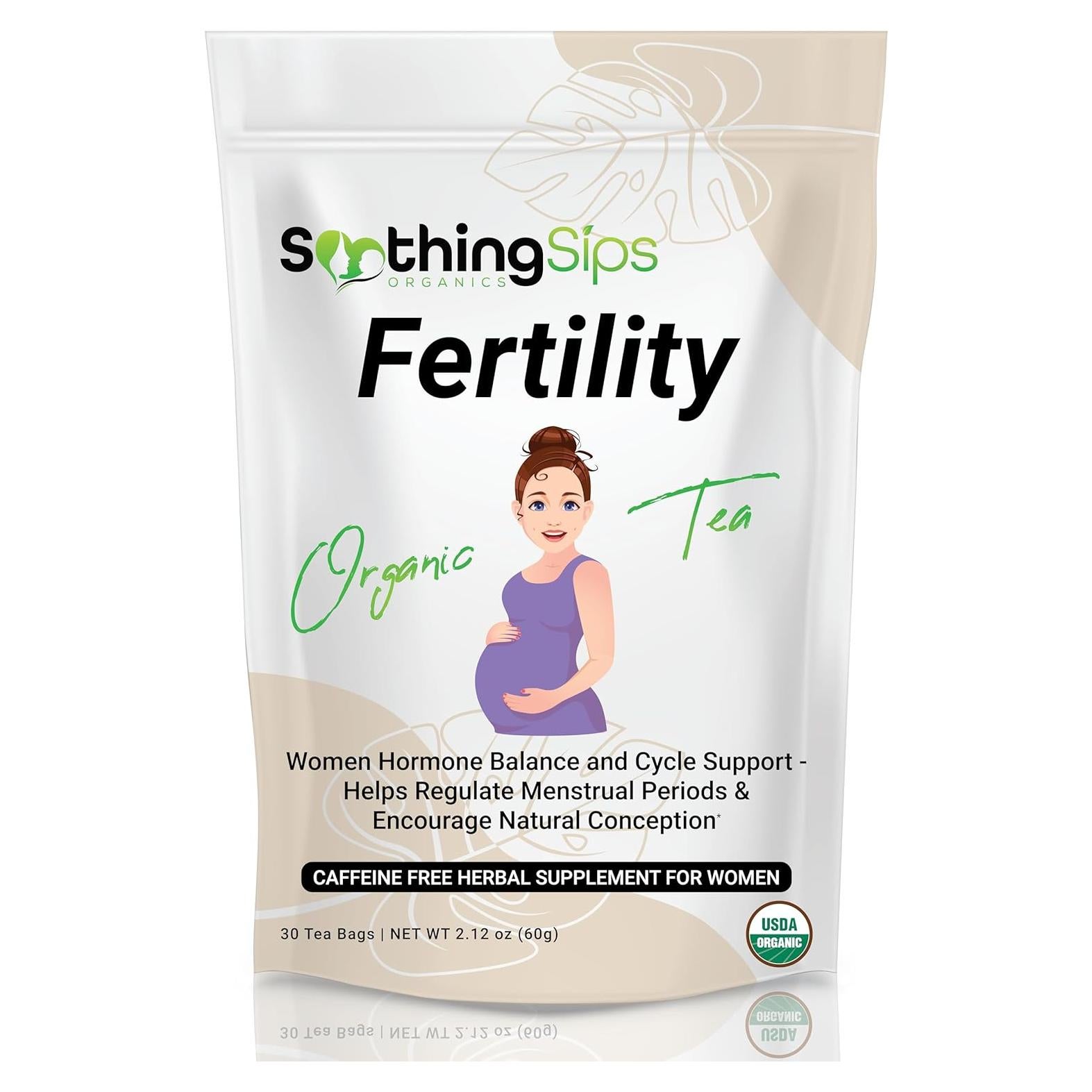 Té Fertilidad Orgánico Soothing Sips - 30 Bolsitas Sin Cafeína