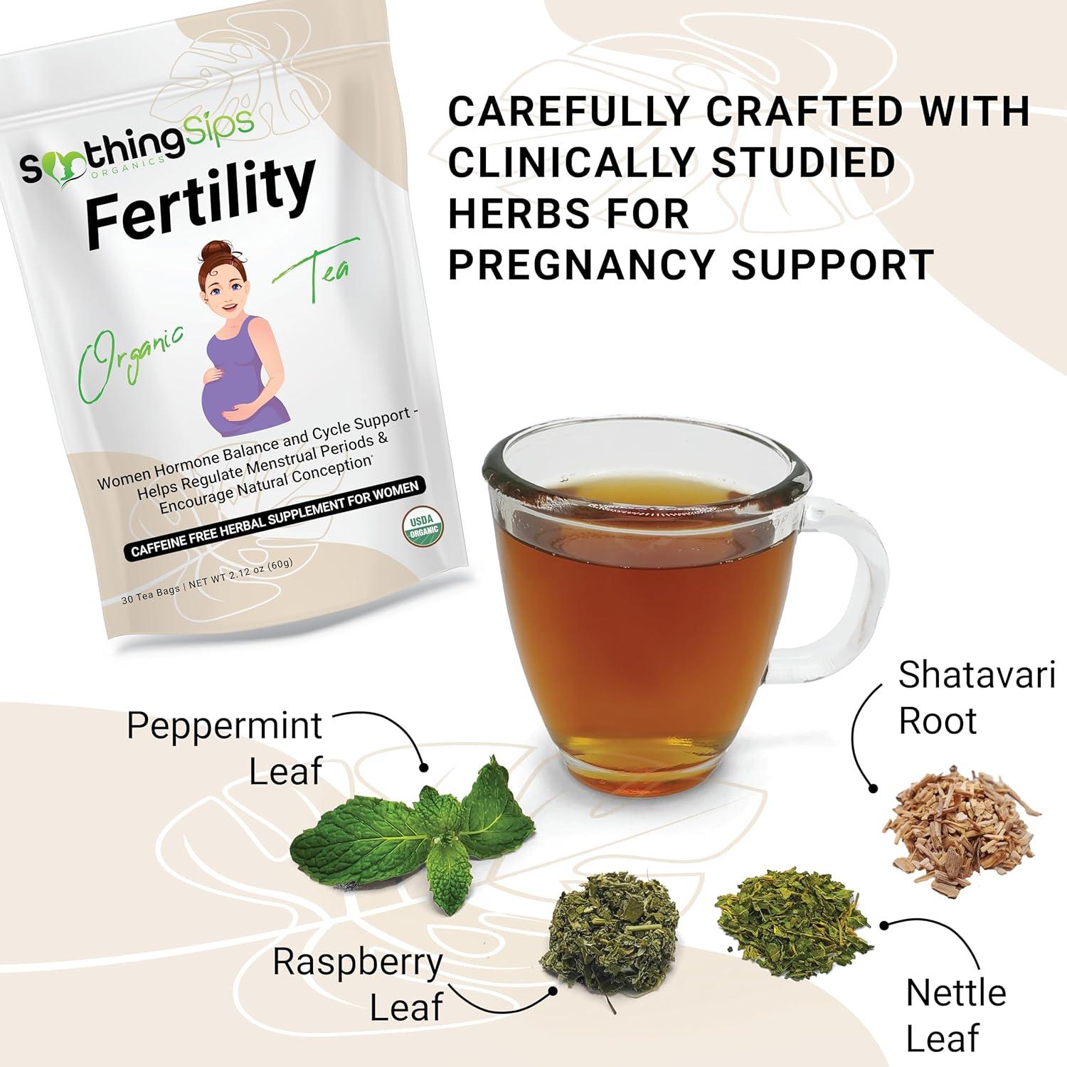 Té Fertilidad Orgánico Soothing Sips - 30 Bolsitas Sin Cafeína