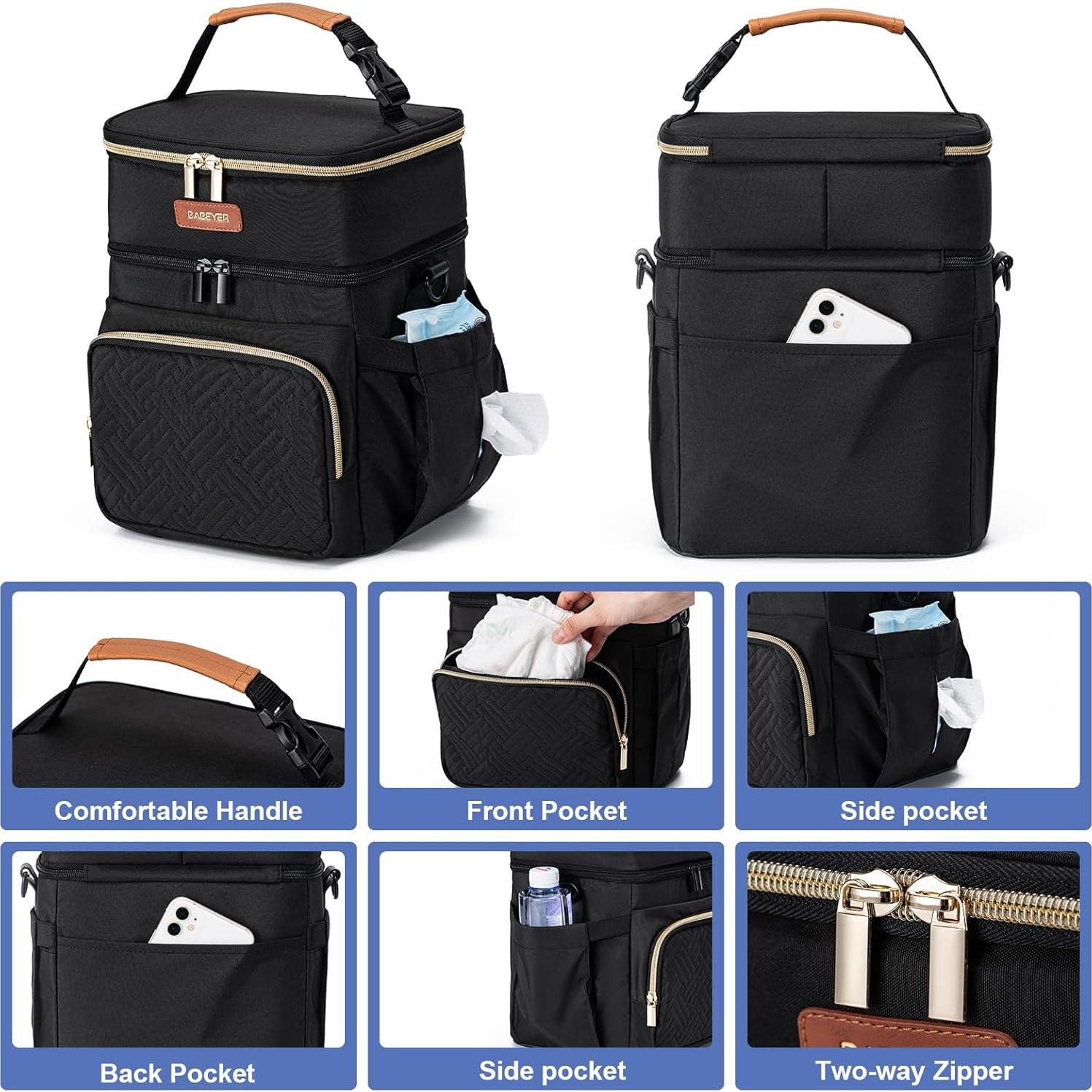 Bolsa de Enfriamiento de Leche Materna BABEYER 8.5L Negra