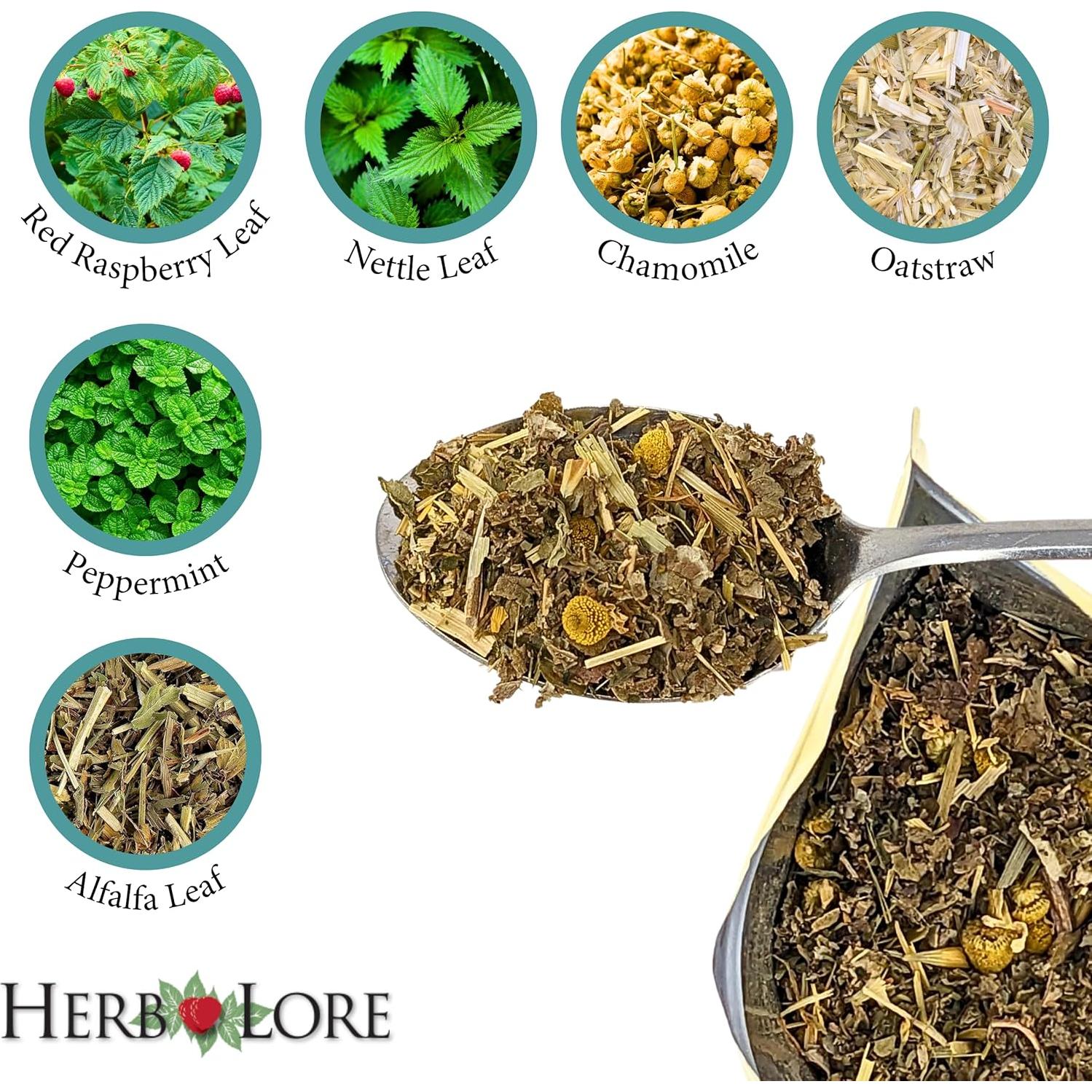 Té Orgánico para Embarazo Herb Lore - 65 Porciones - Hoja de Frambuesa