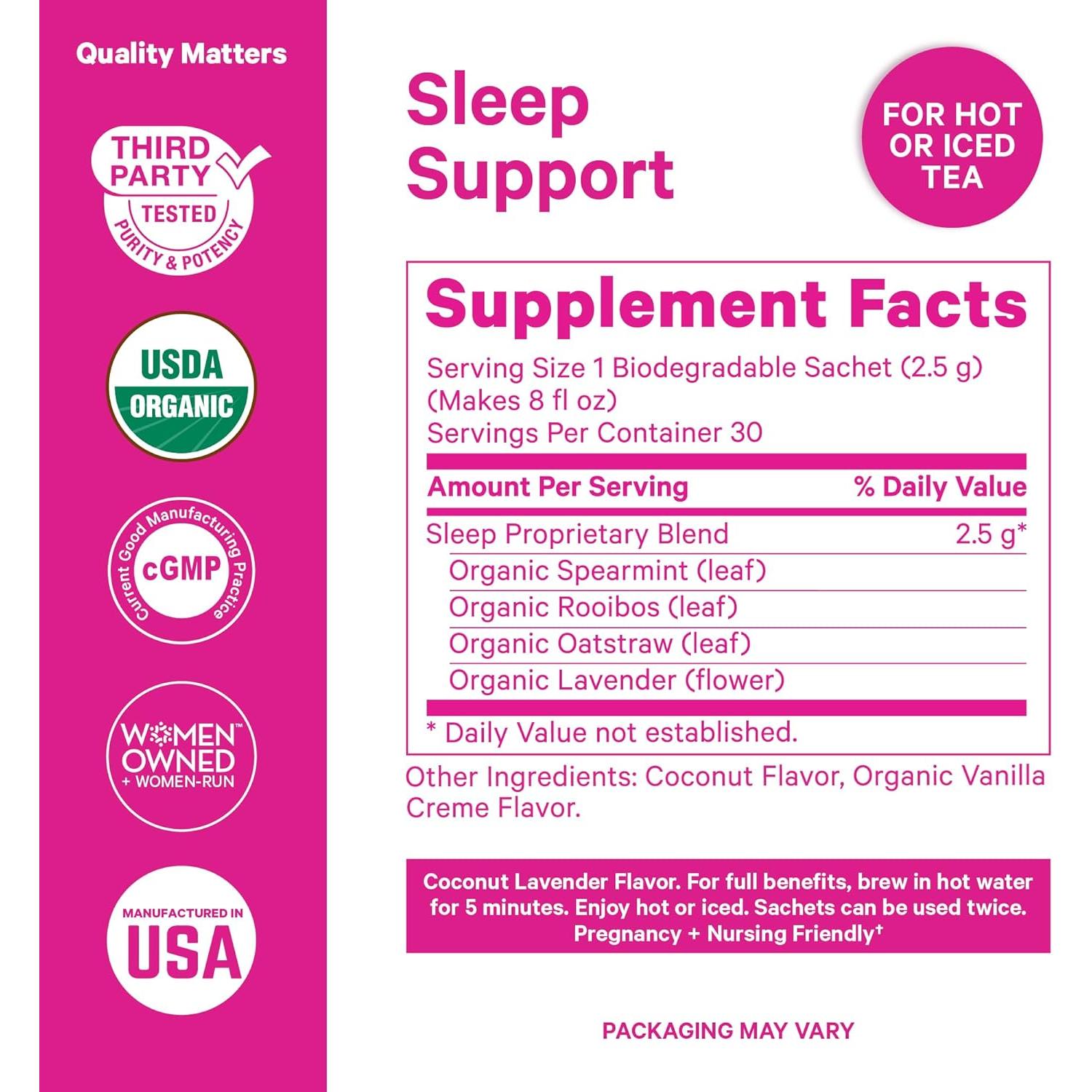 Té Orgánico para Dormir Pink Stork - Sin Melatonina - 15 Bolsitas