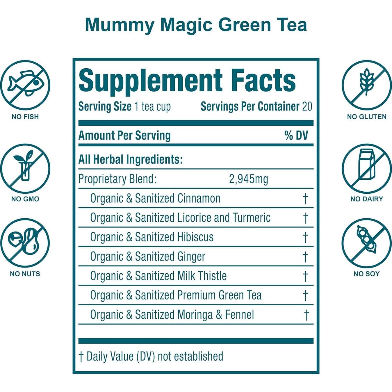 Té Herbal Sin Cafeína Mummy - 20 Bolsitas para Lactancia