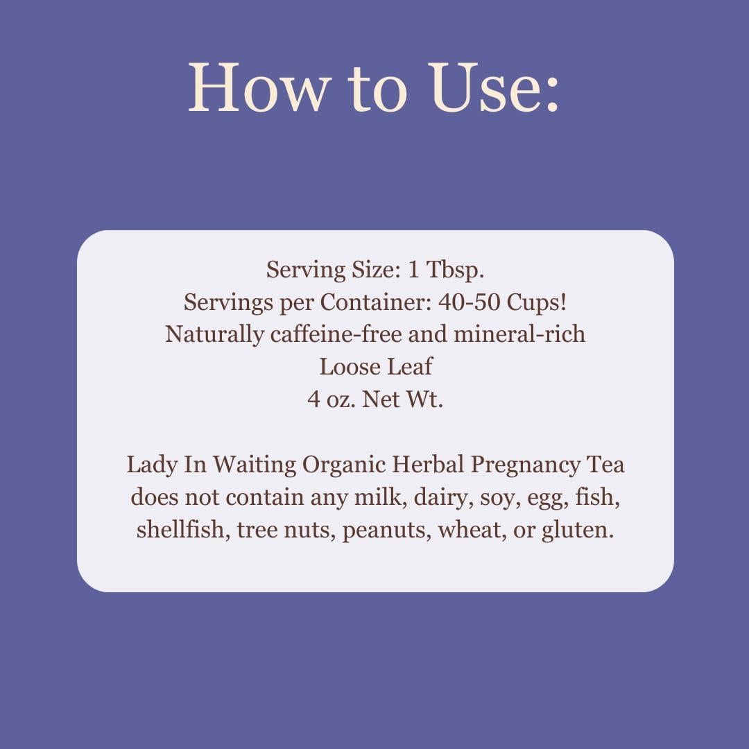 Té de Embarazo Lady in Waiting Birth Song Botanicals 40 Porciones