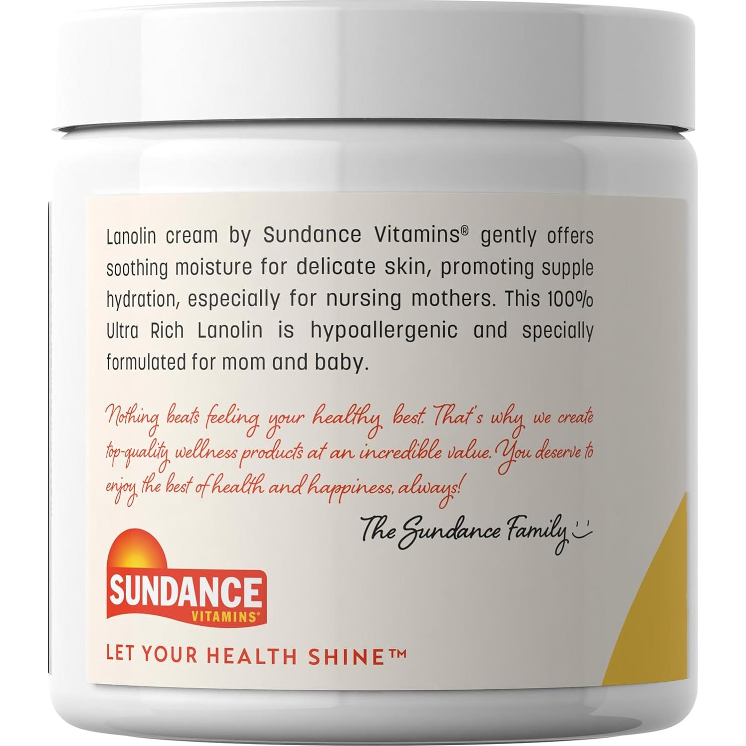 Crema de Lanolina Sundance 198.4 ml Hipoalergénica Grado Farmacéutico