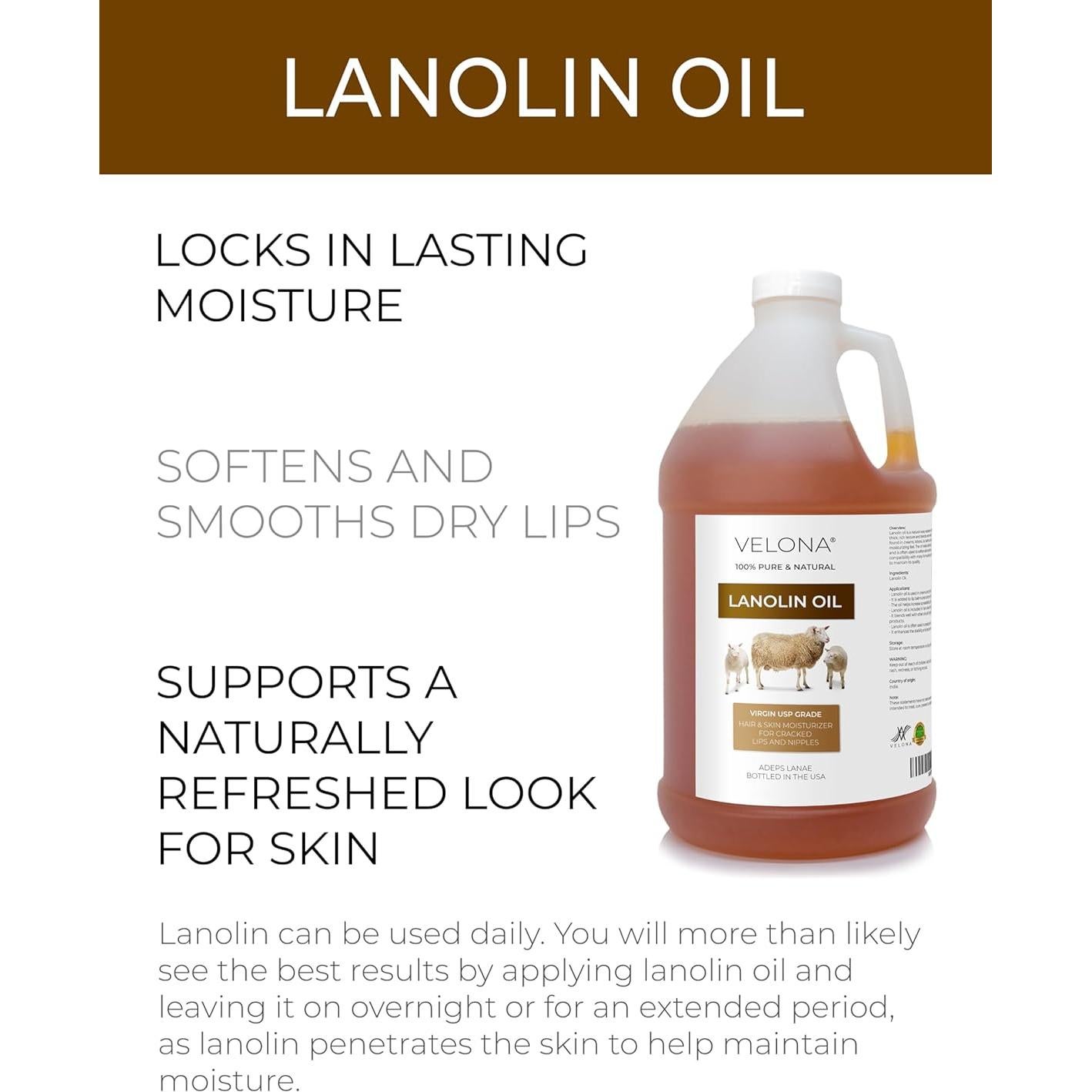 Aceite de Lanolina Velona 1.89 L 100% Puro Hidratante