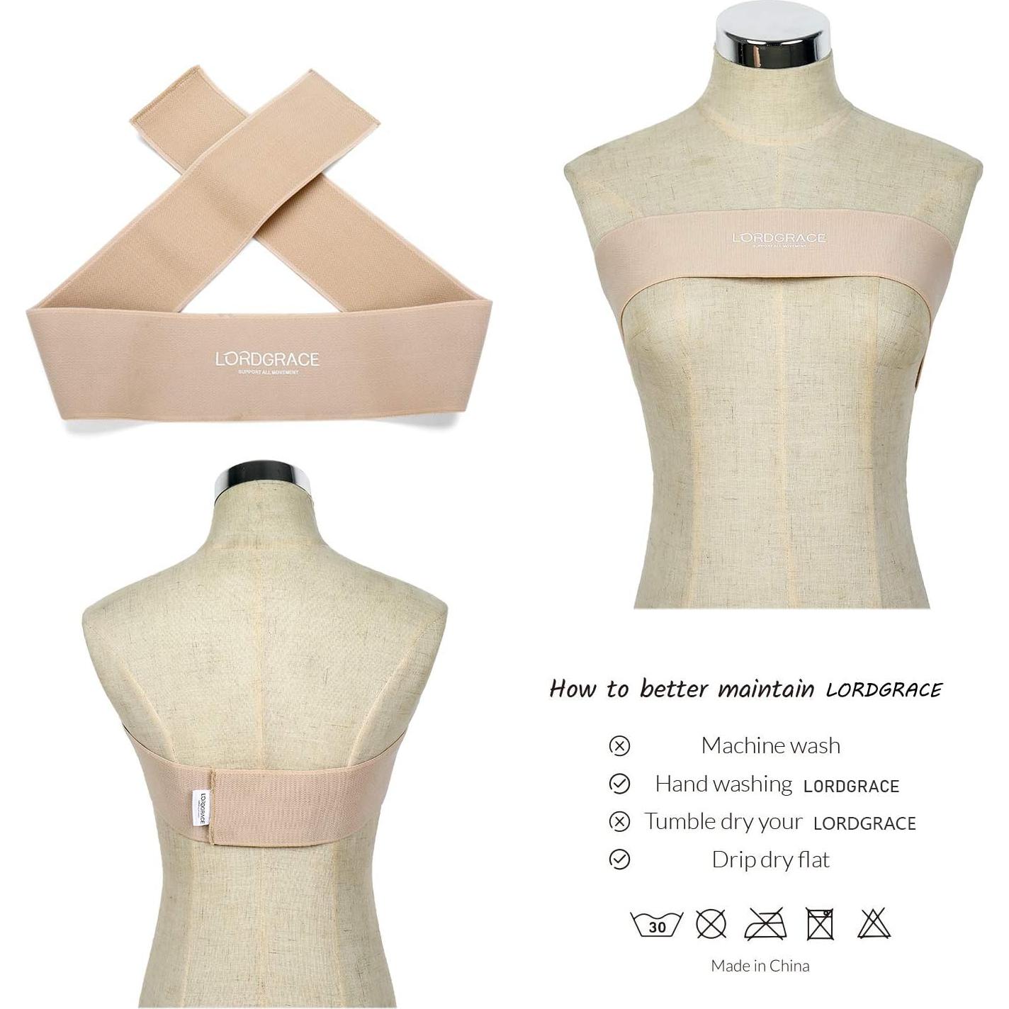 Banda de Soporte para el Pecho LORDGRACE Ajustable Beige S/M L/XL