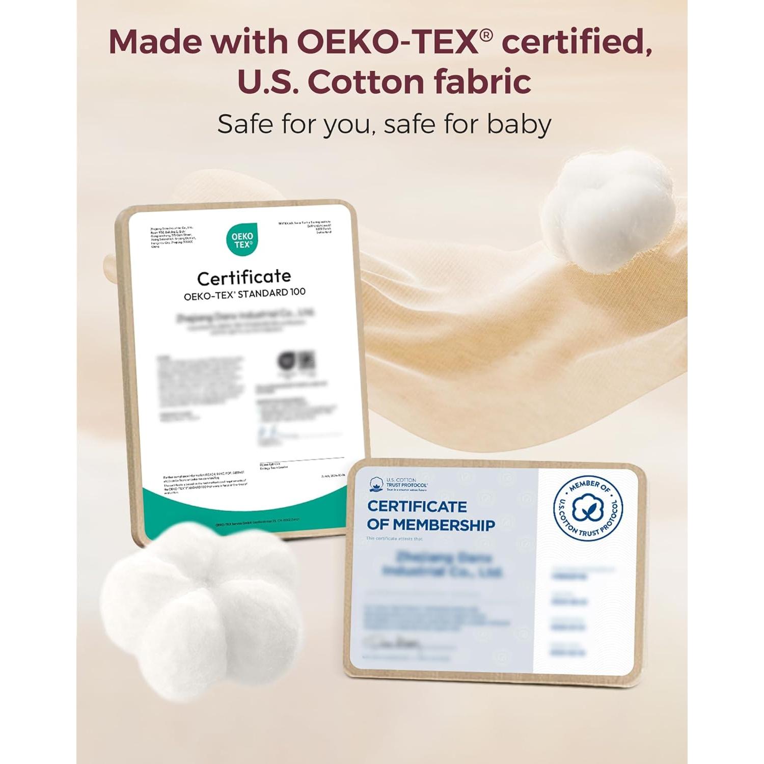 Momcozy Nursing Bras for Breastfeeding, Soft U.S. Cotton Seamless Maternity Bra, Fixed Padding, Wireless Pregnancy