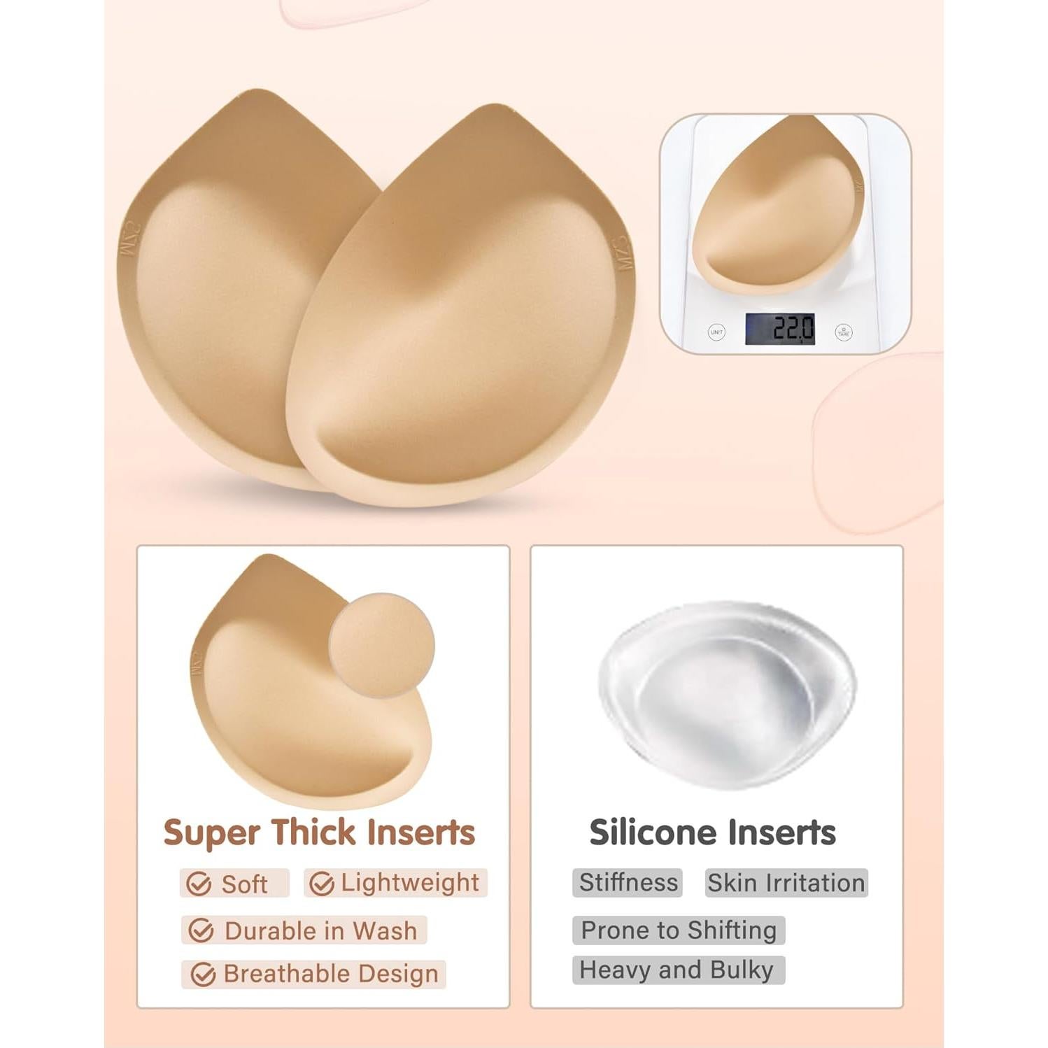 Insertos Gruesos para Sujetador KSang - Aumentadores B/C, 2 Pares