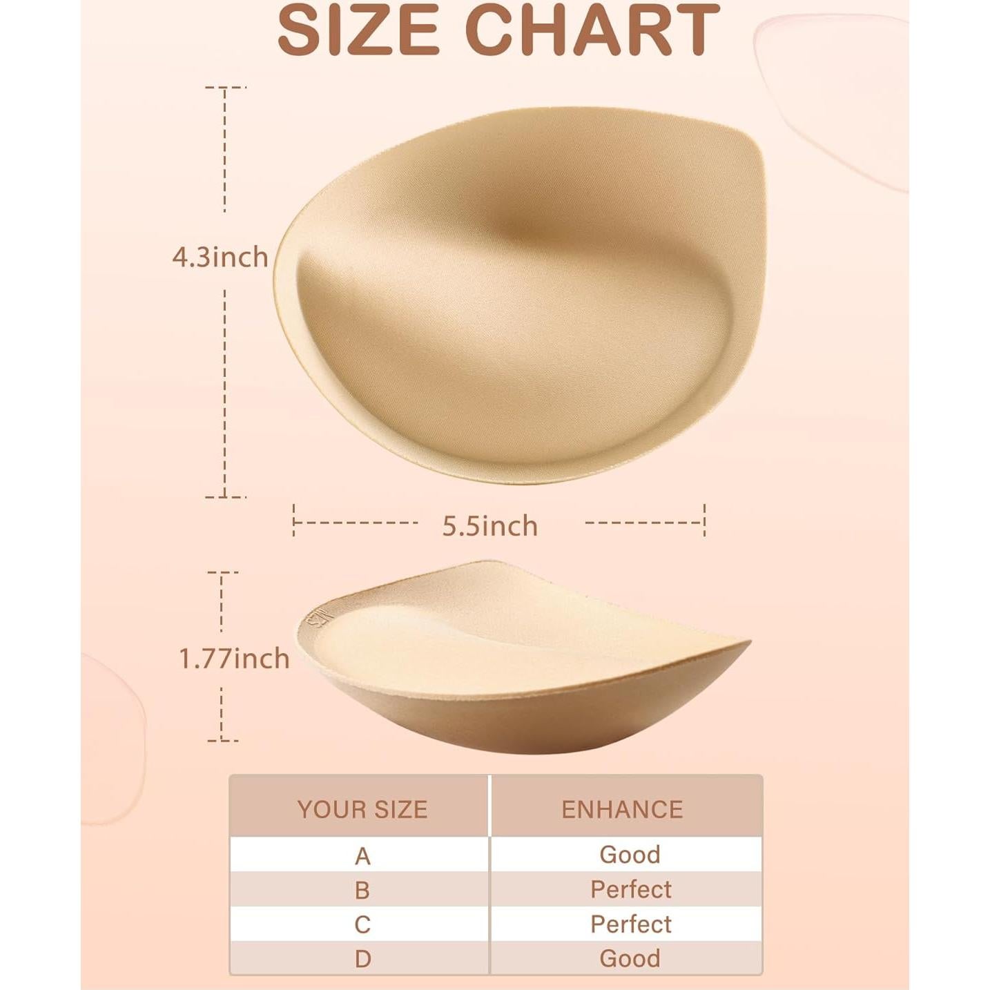 Insertos Gruesos para Sujetador KSang - Aumentadores B/C, 2 Pares