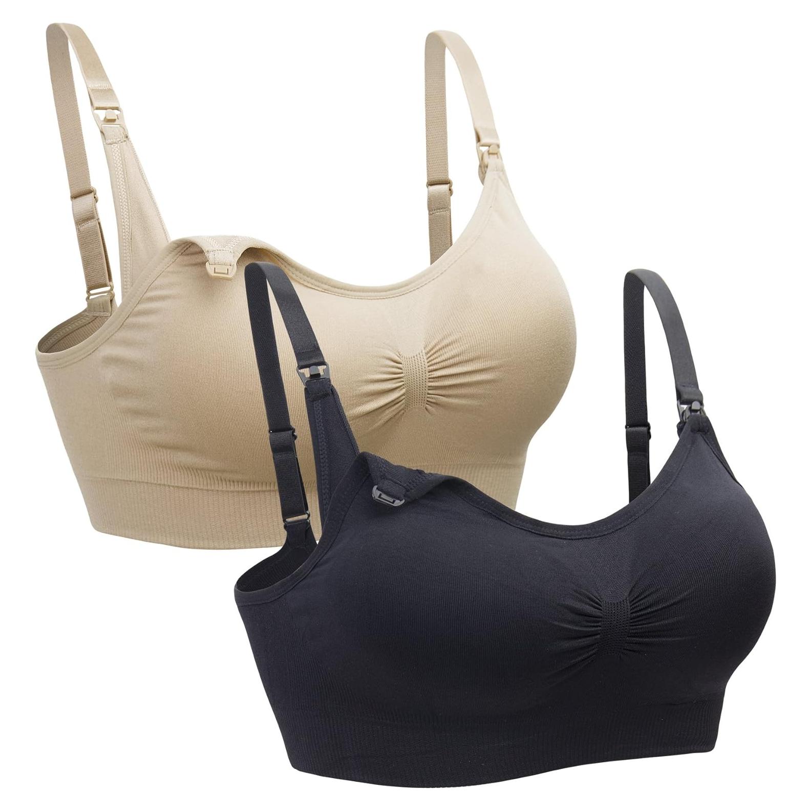 Sujetador de Maternidad Suekaphin 2PACK XL Negro Beige