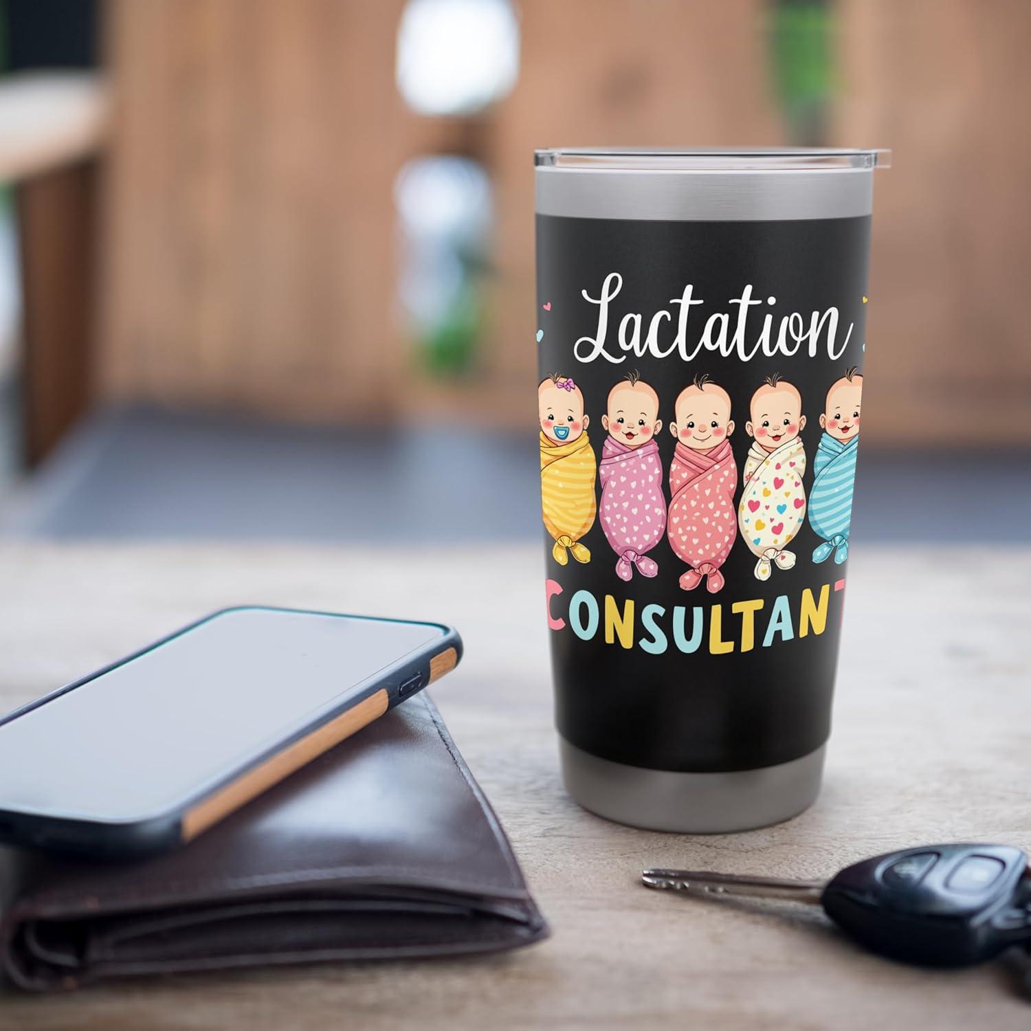 Taza Aislada Acero Inoxidable 20 Oz Consultor Lactancia Negra