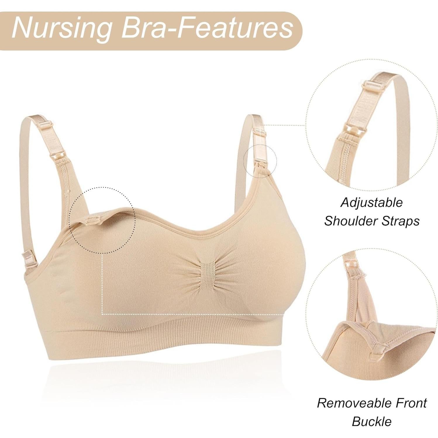 Paquete de 3 Sujetadores de Lactancia Sin Costuras - X-Large