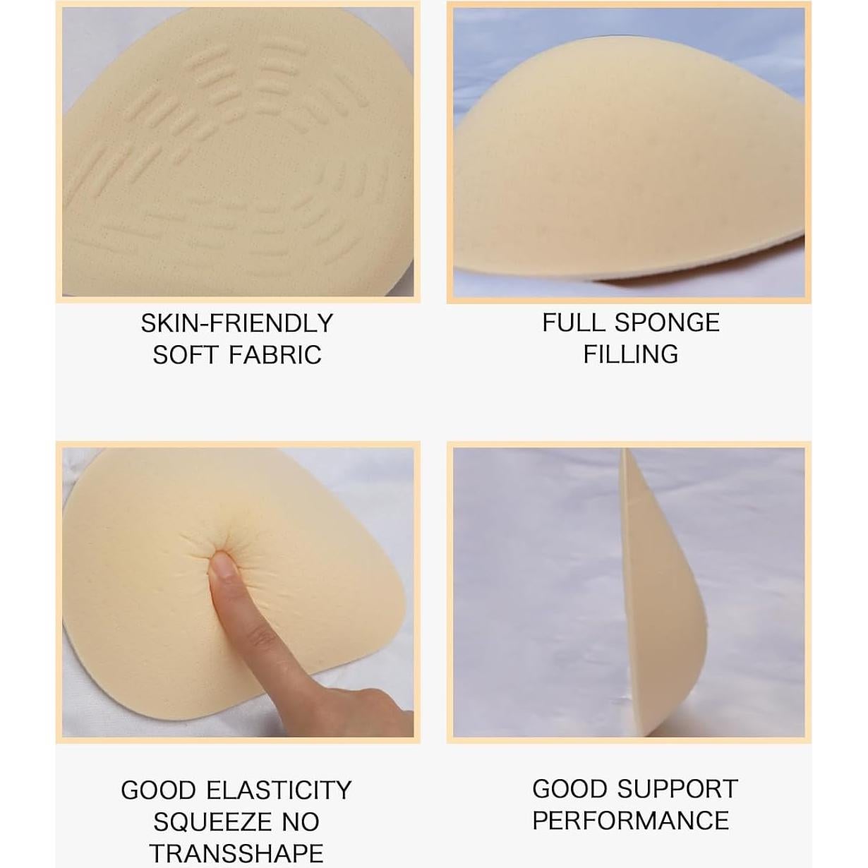 Prótesis de Mama Algodón Inserciones Sujetador Espiral S-XL