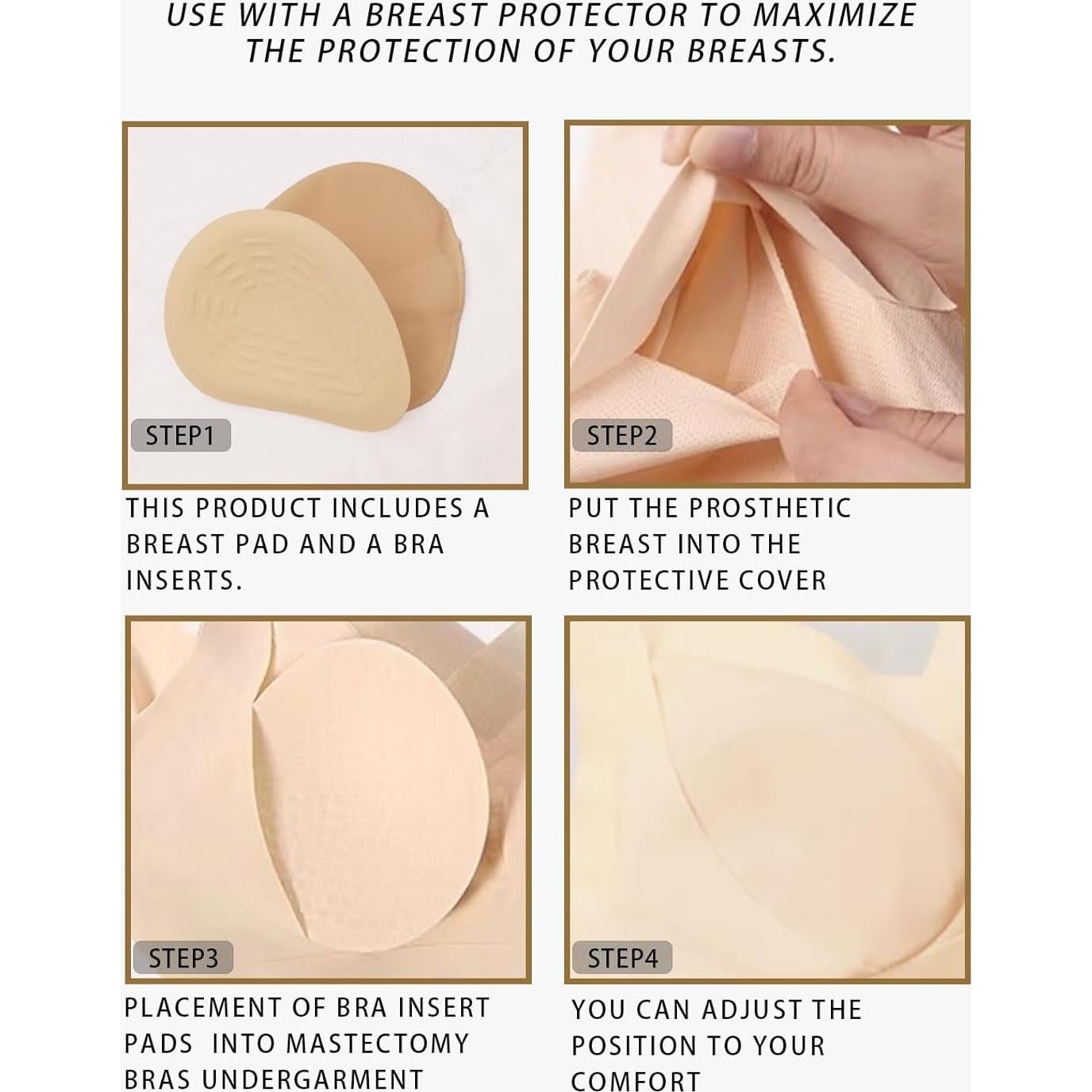 Prótesis de Mama Algodón Inserciones Sujetador Espiral S-XL