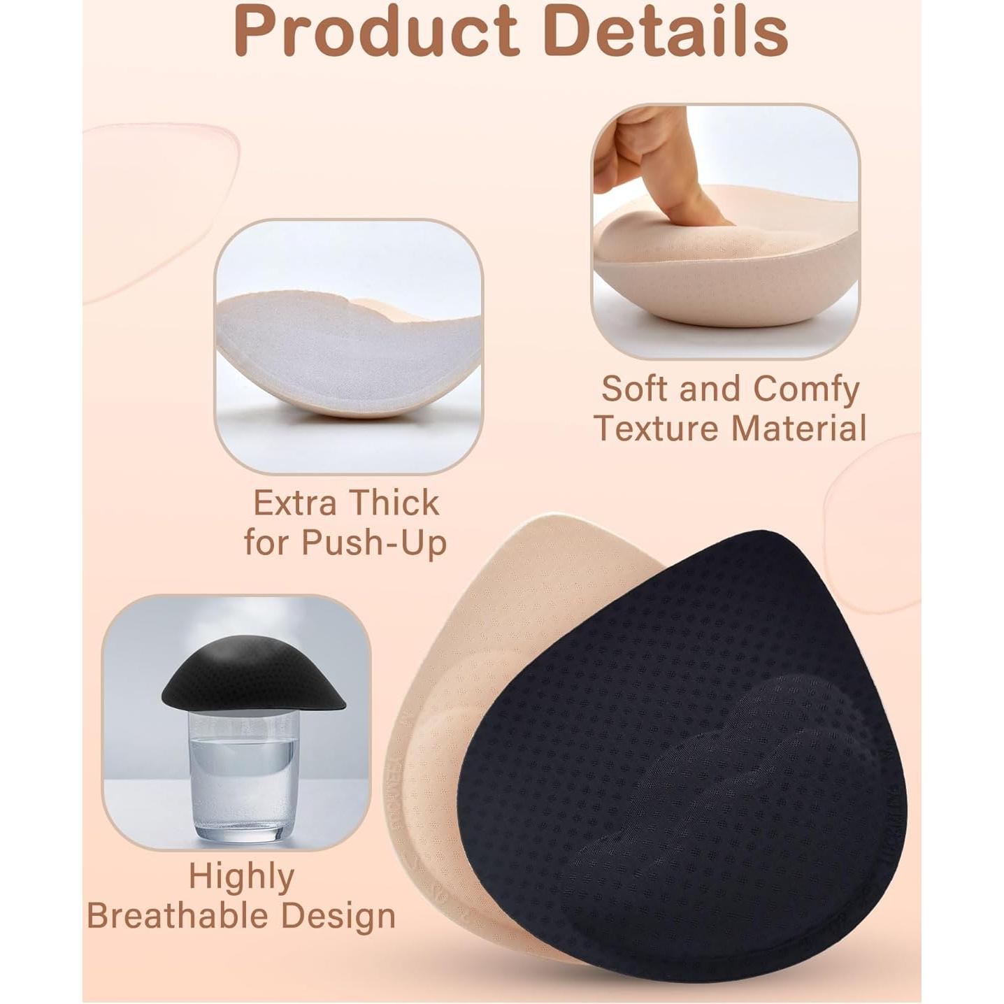 Insertos de Almohadillas para Sujetador Ksang C/D - Realce 4.19 cm