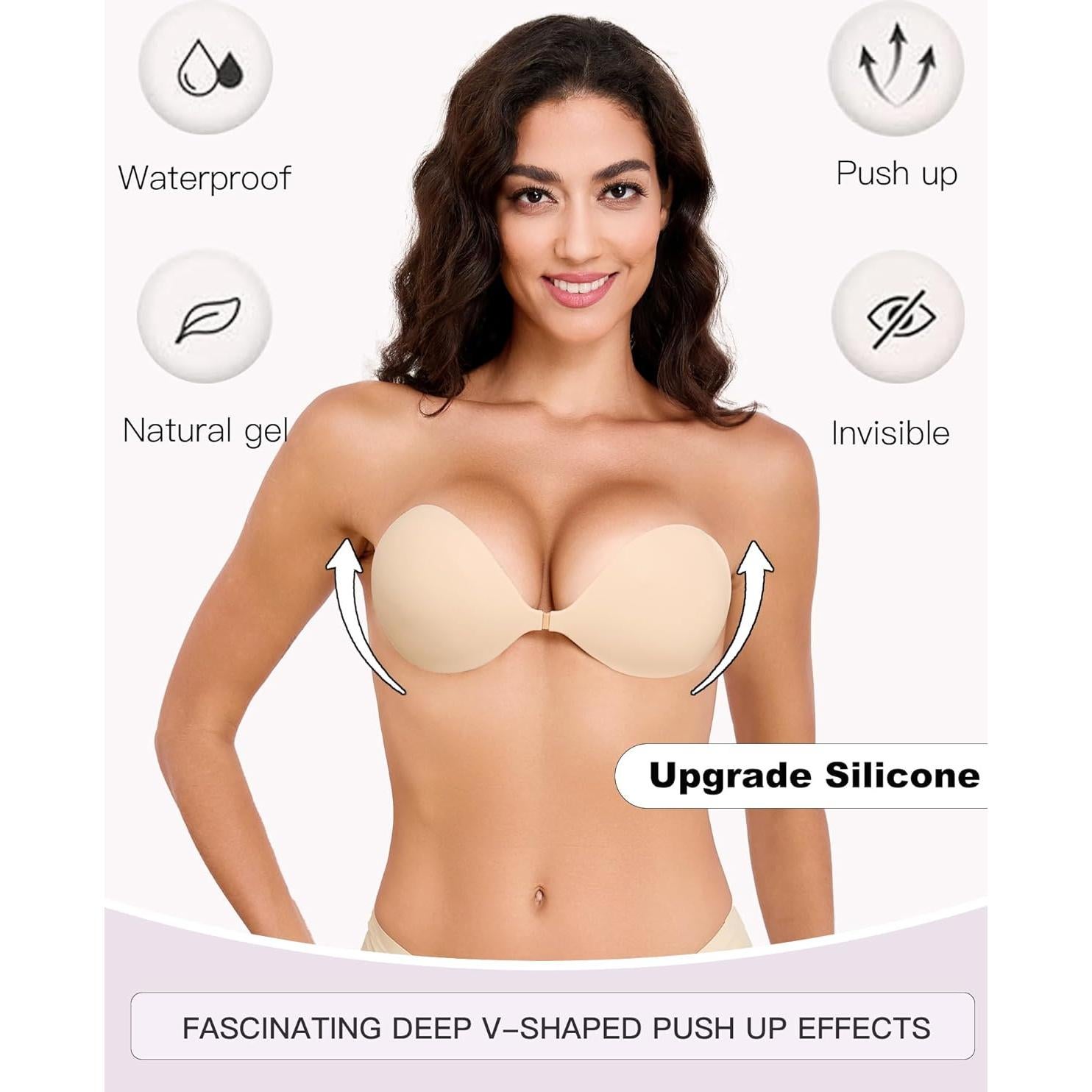 Sujetador Adhesivo Sin Costuras MITALOO Beige Cálido Talla C