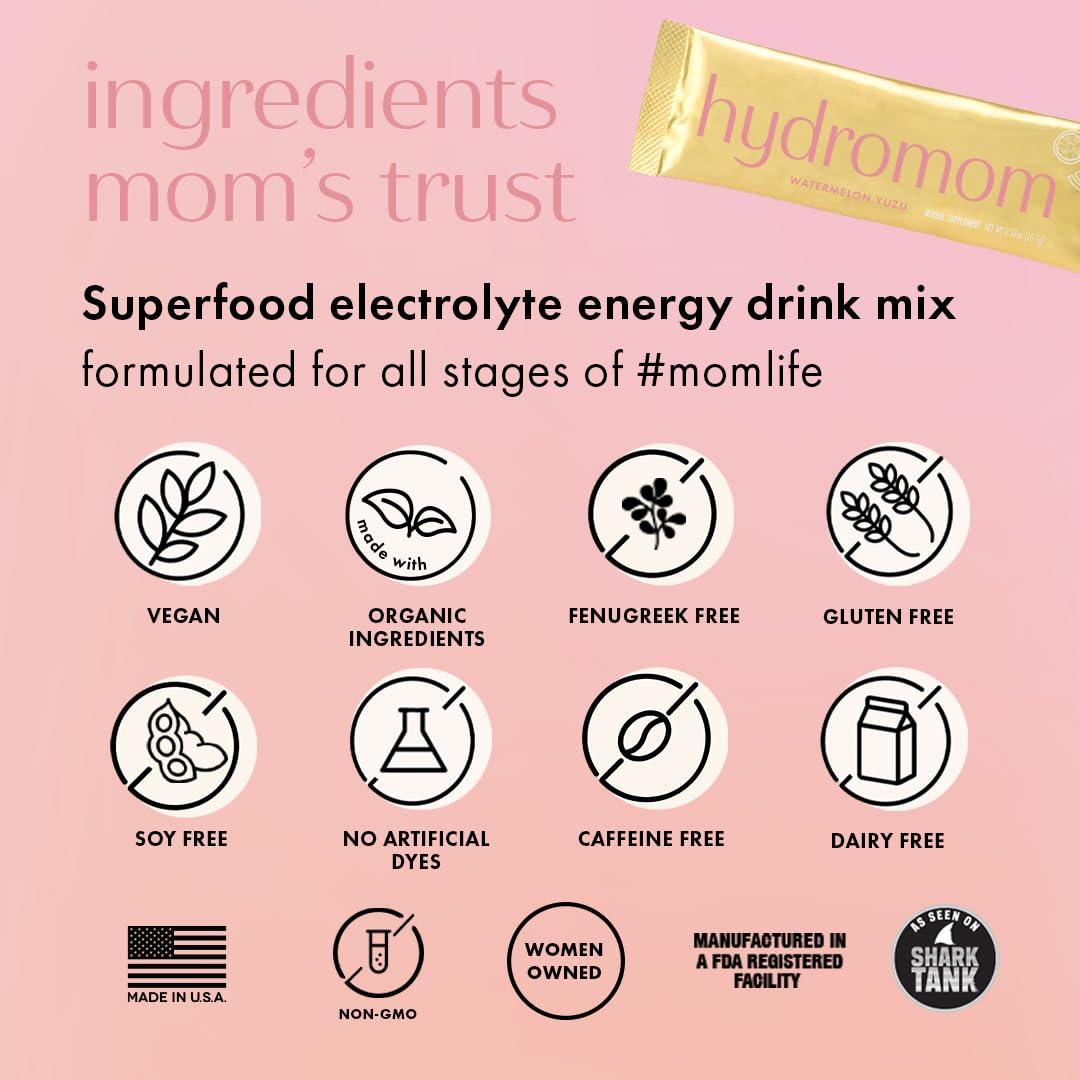 Mezcla Electrolítica Hydromom Boobie Sandía Yuzu 10 Paquetes